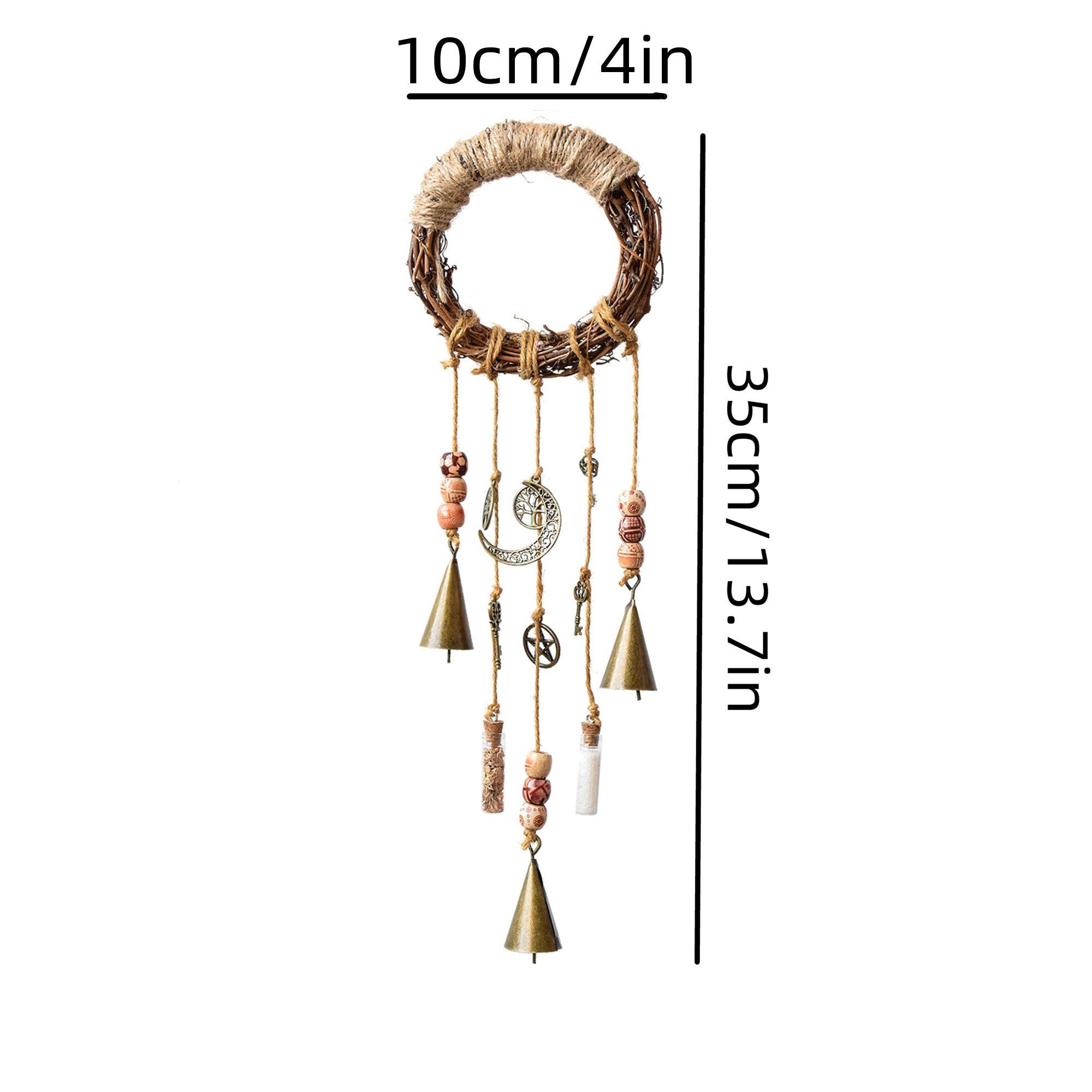 Witch Bells for Doorknob Hanger, Witchy Decor, Magic Bells, Door Hanger Bell, Home Protection Bells for Front Door Witchcraft Decor