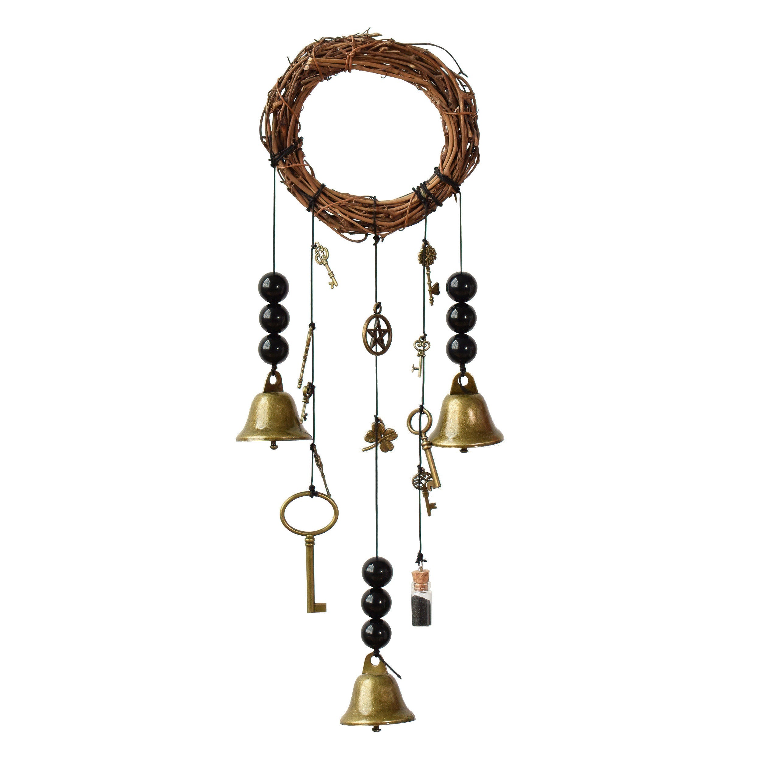 Altar Bells, Witch Bells, Doorknob Hanger, Witch Magic Bells for Door, Home Protection Bells for Front Door Witchcraft Decor, Witchy Gifts