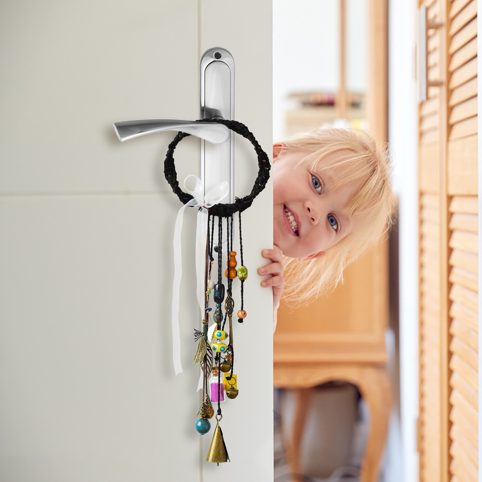 Witch Bells Protection Door Hangers, Witchy Decor for Home, Hanging Magic Tiny Bottle with Sands Wind Chimes Witchcraft Decorations