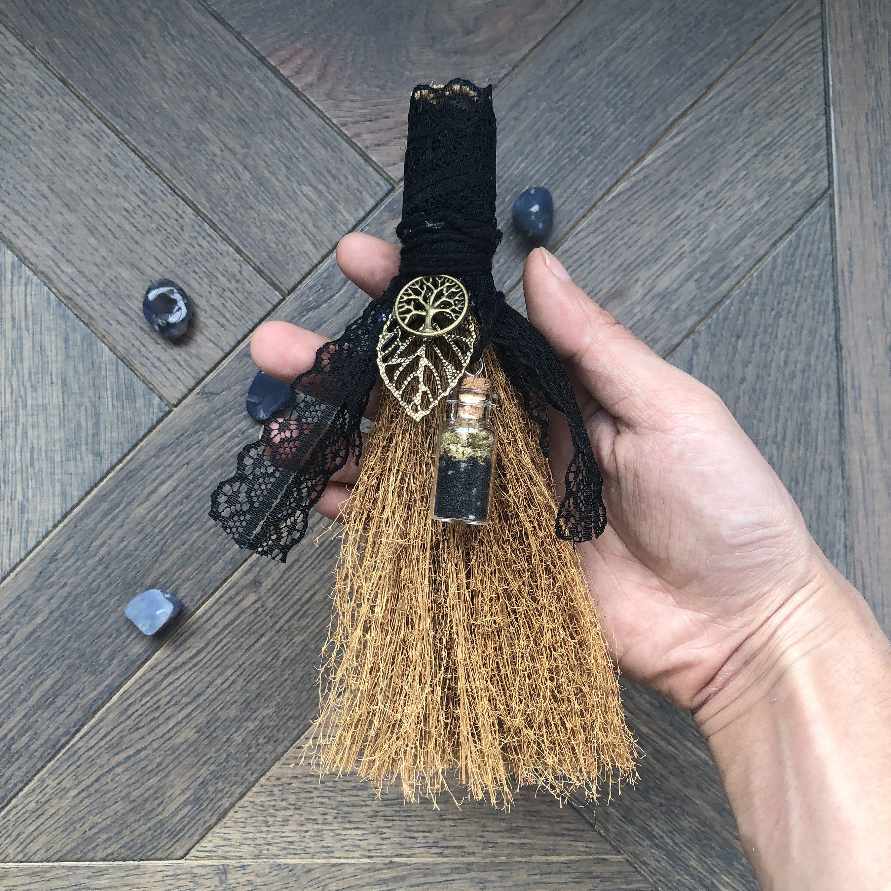 Magic Witch BellsWitch Broom, Protection Broom, Altar Broom, Cleansing Broom, Wiccan Broomstick, Magick Broom, Halloween Decor
