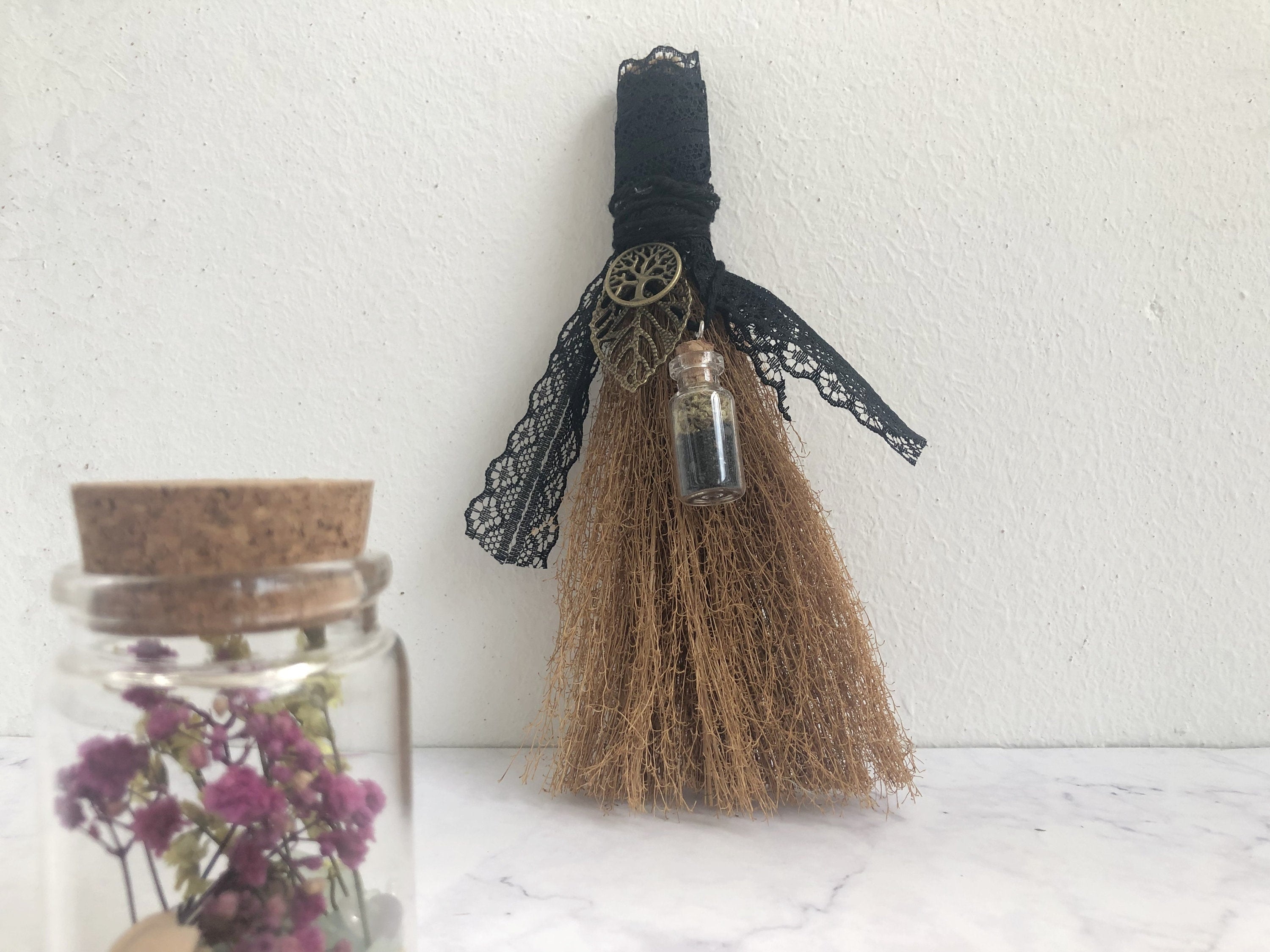 Magic Witch BellsWitch Broom, Protection Broom, Altar Broom, Cleansing Broom, Wiccan Broomstick, Magick Broom, Halloween Decor