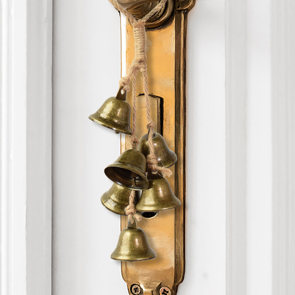 Rustic Bells on Hemp Jute Rope, Witch Home Protection Bells, Witch Gift, Wicca Supplies, Altar Kitchen, Witch Bell, Ward Gifts, Housewarming