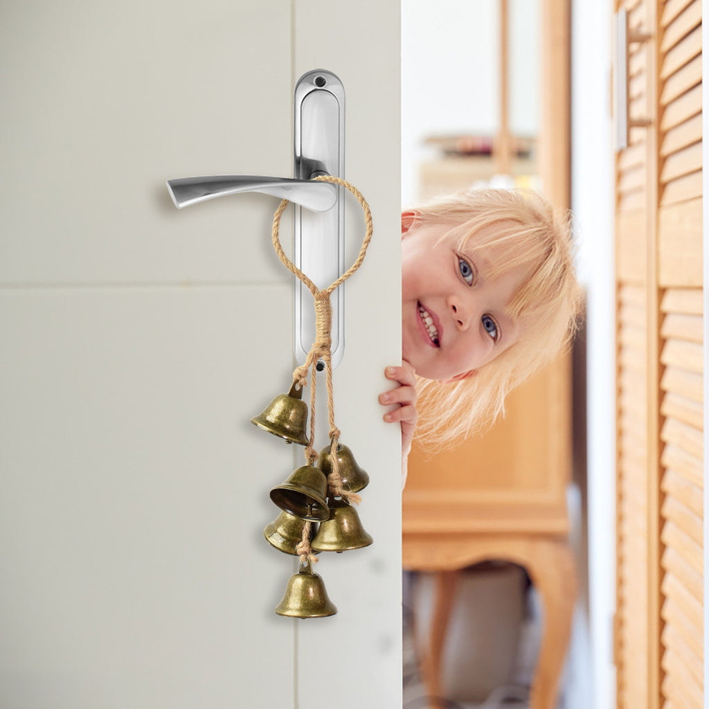 Rustic Bells on Hemp Jute Rope, Witch Home Protection Bells, Witch Gift, Wicca Supplies, Altar Kitchen, Witch Bell, Ward Gifts, Housewarming