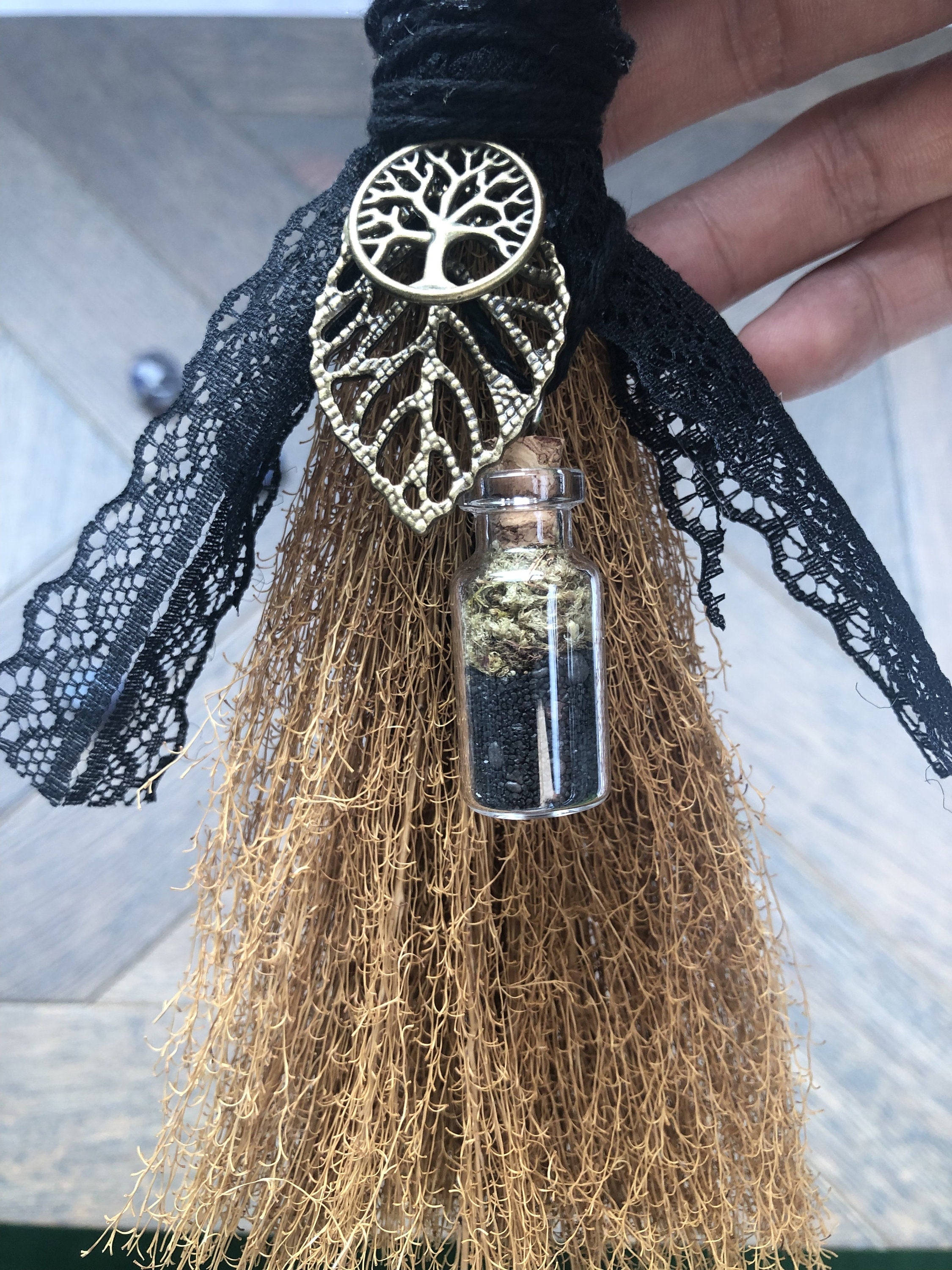 Magic Witch BellsWitch Broom, Protection Broom, Altar Broom, Cleansing Broom, Wiccan Broomstick, Magick Broom, Halloween Decor