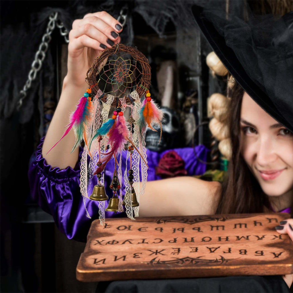 Keeping Good Dreams Chasing Away Bad Dreams, Home Protection, Wicca Dreamcatcher Bells, Witch Bells, Doorknob Hanger, Protection Bells