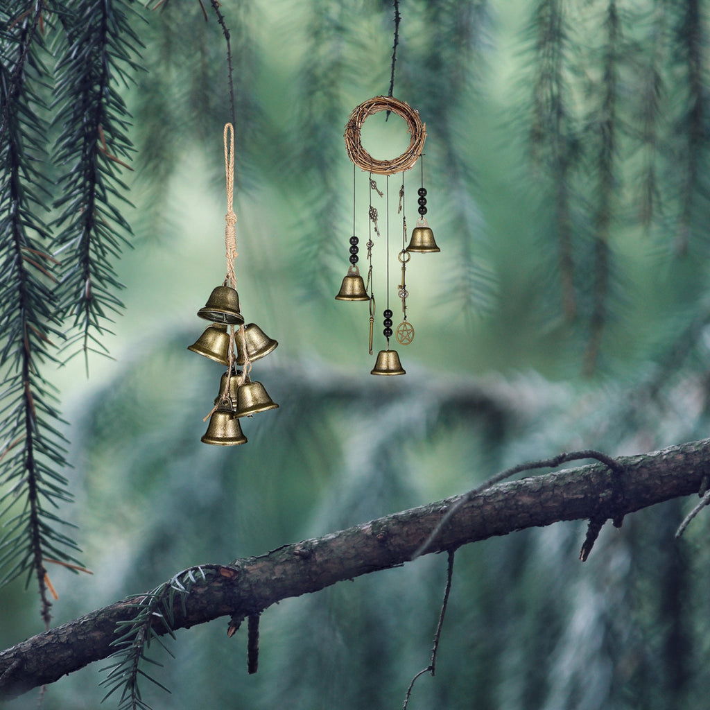 Set of 2 Witch's Bells, Door Bells, Protection Bells, Handmade Win