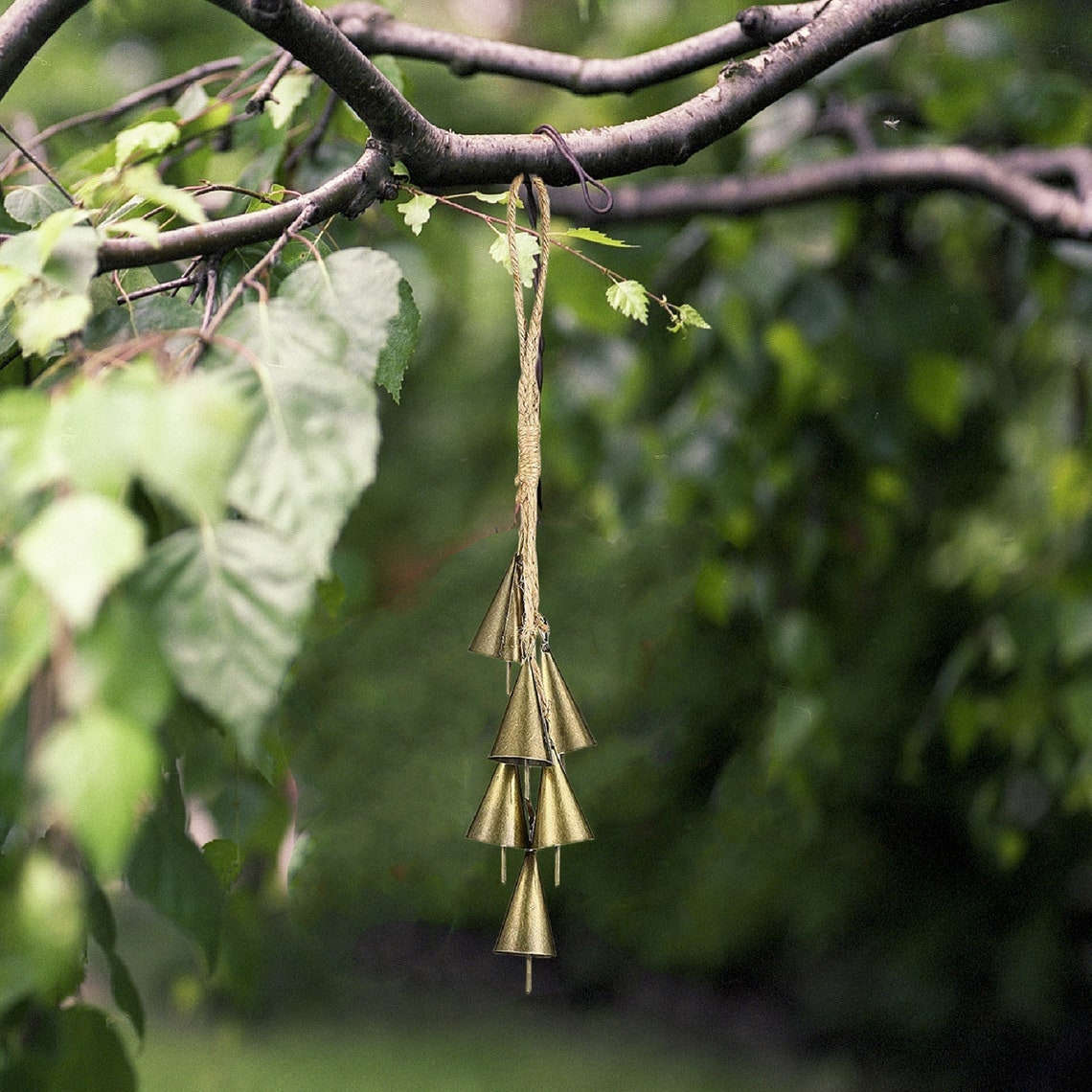 Rustic Bells, Witch's bells, 6 Con Shape Bells, Magic Witches Bells, Clears Negativity Energy, Door Hanging Home Protection Bells