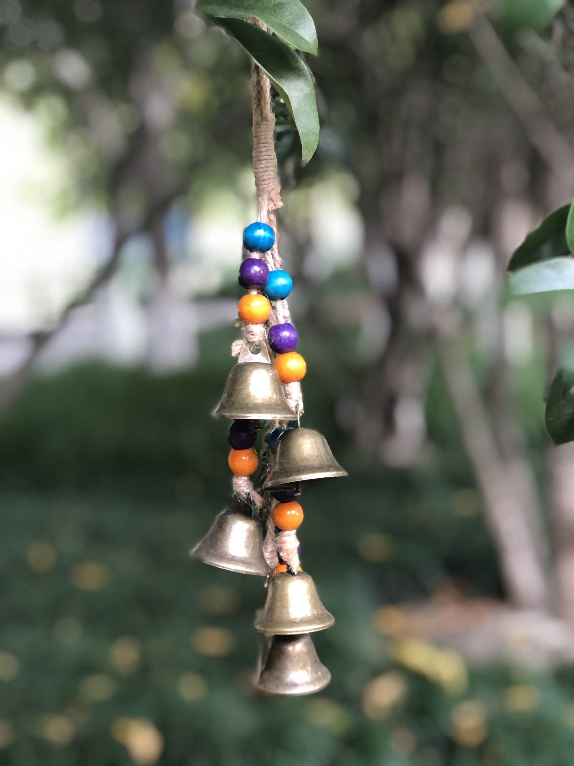 Hanging Bells Gift for Witchy, Witch Bells for Protectio Home, Handmade Witchy Decor, Boho Door Handle Decor