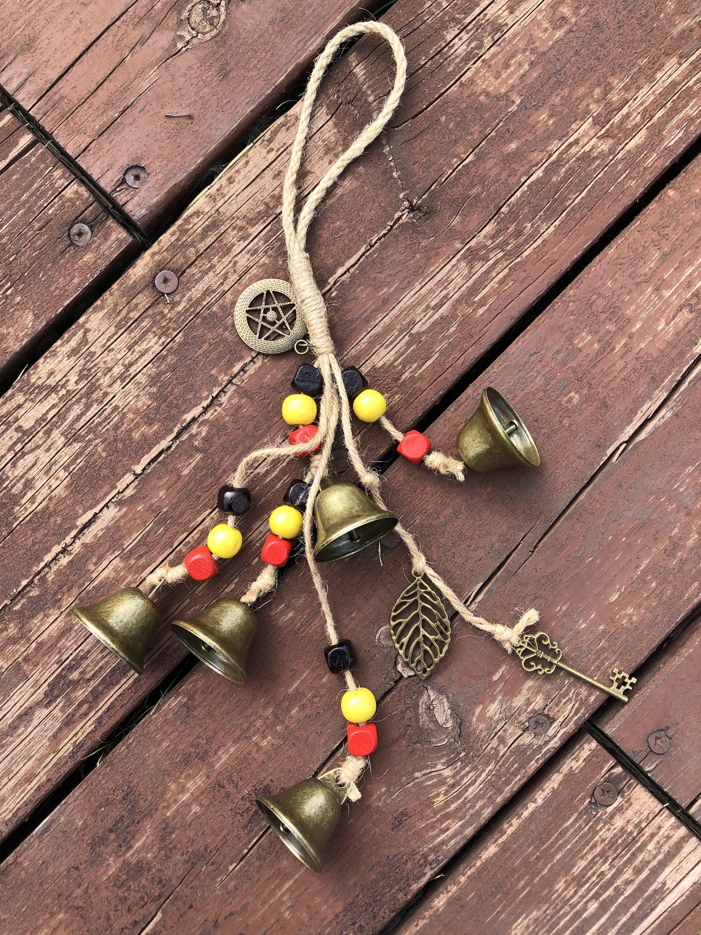 Garden Patio Magic Bells, Rustic Bells, Home Protection Bells, Witch Bells for Attracts Positive and Drive Out Negative, Housewarming Gifts