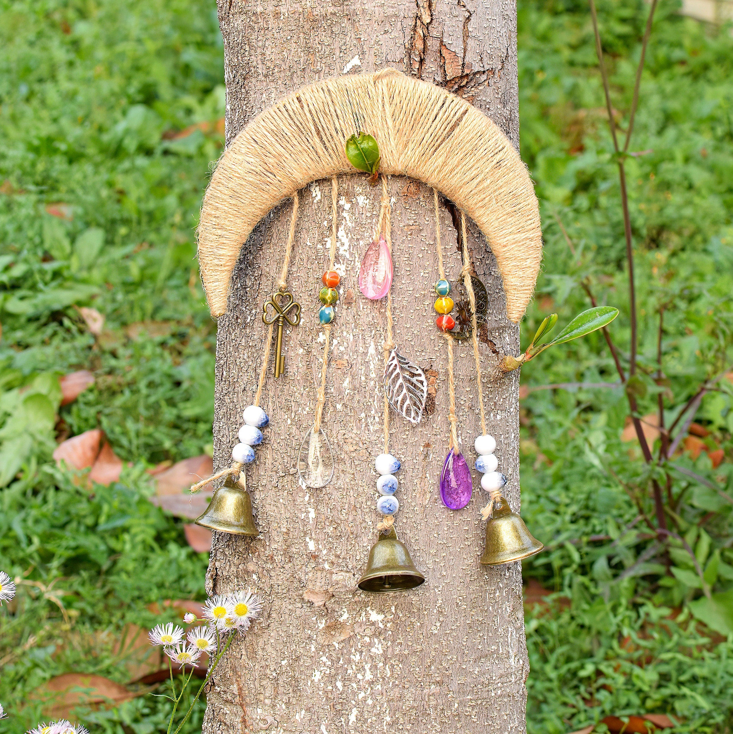 Moon Witch's Bells, Spiritual Witch's Bells, Wards Gifts, Harmony Protection Bells, Door Bells, Witchy Bells, Home Protection Decor