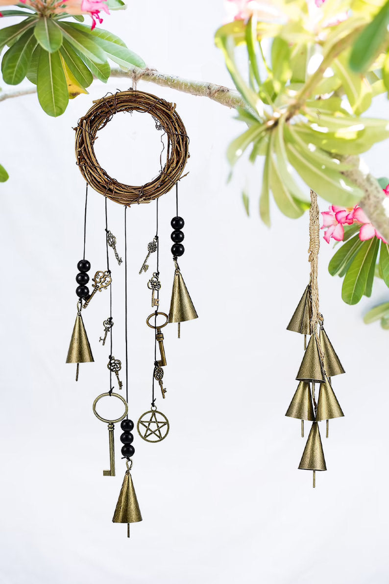 Set of 2 Witch's Bells, Door Bells, Protection Bells, Handmade Win