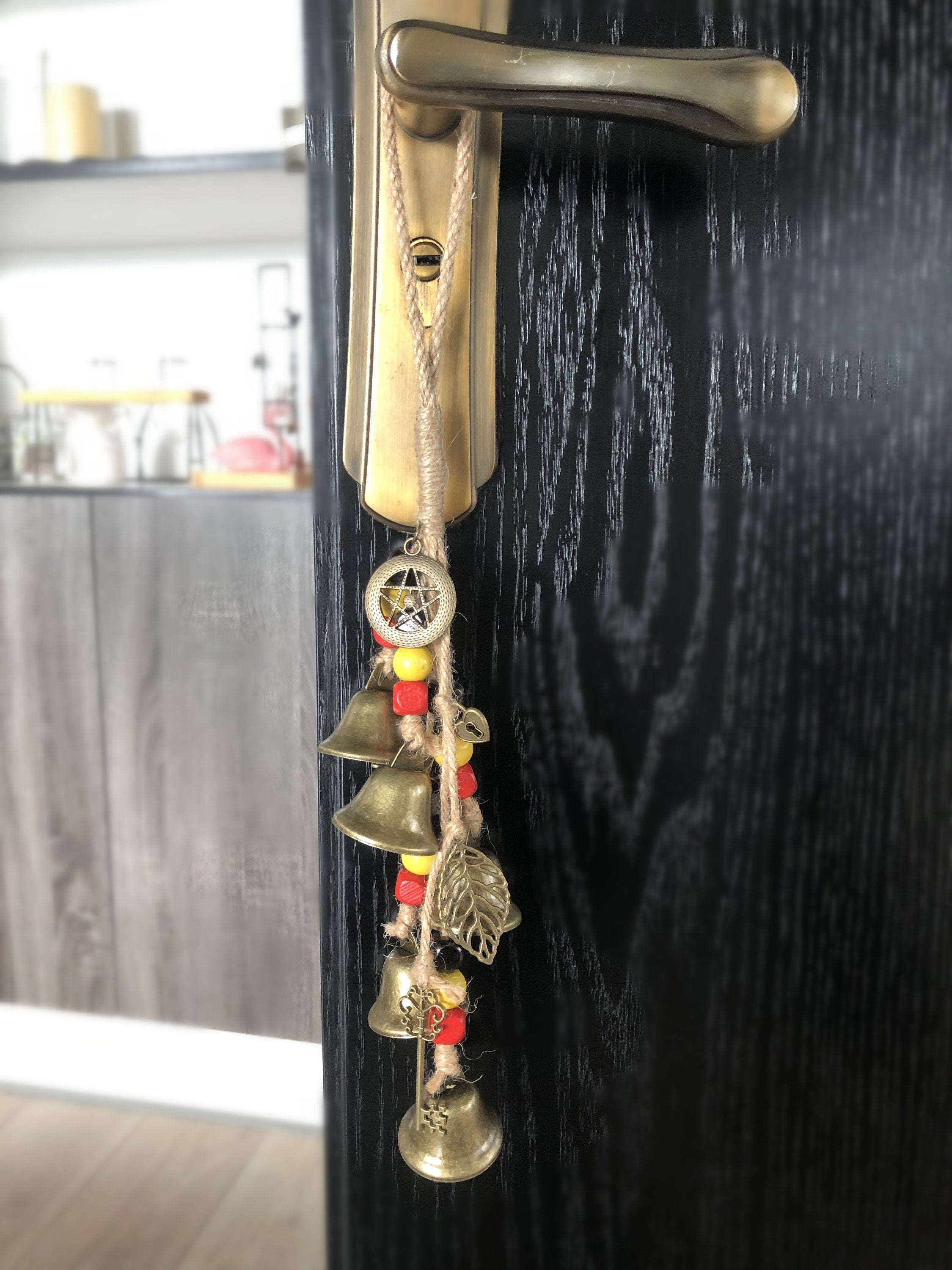 Garden Patio Magic Bells, Rustic Bells, Home Protection Bells, Witch Bells for Attracts Positive and Drive Out Negative, Housewarming Gifts