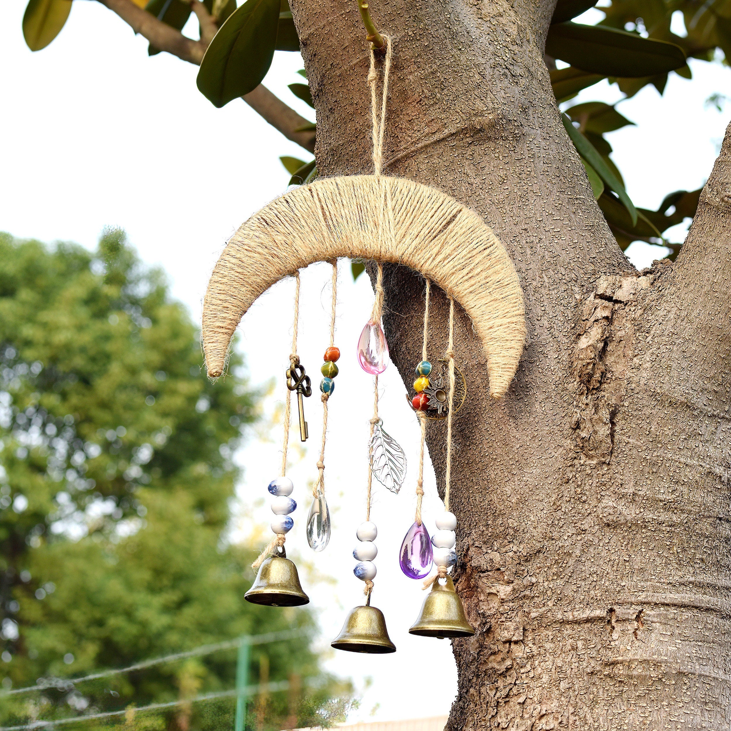 Moon Witch's Bells, Spiritual Witch's Bells, Wards Gifts, Harmony Protection Bells, Door Bells, Witchy Bells, Home Protection Decor