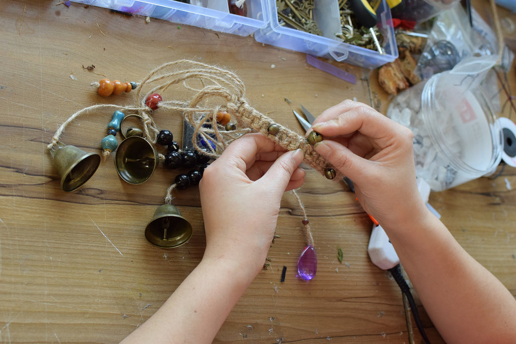 Rustic Chimes, Witch bells, Rustic Bells, Protection Bells, Harmony Witch Bells, Kitchen Witch, Spiritual Ward Gifts, Housewarming Gifts
