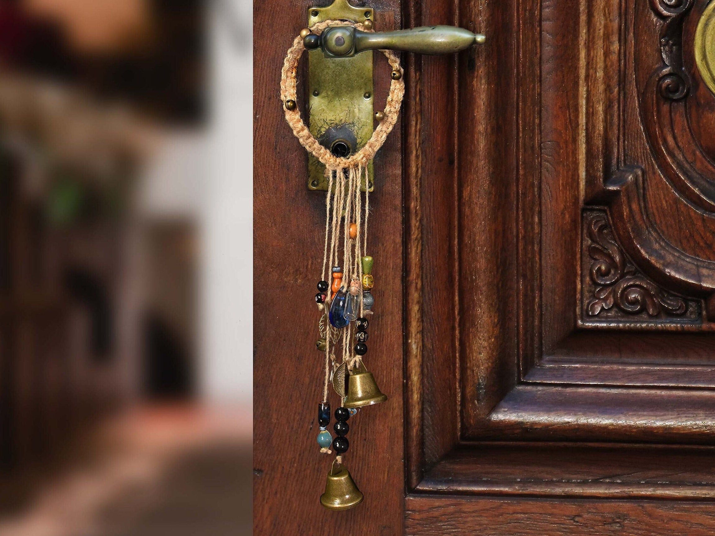 Rustic Chimes, Witch bells, Rustic Bells, Protection Bells, Harmony Witch Bells, Kitchen Witch, Spiritual Ward Gifts, Housewarming Gifts