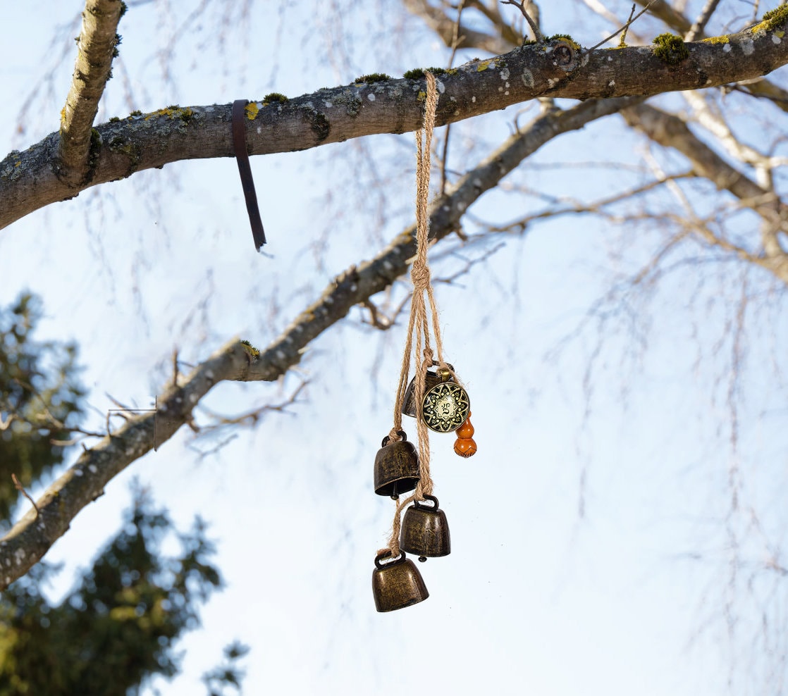 Pagan Bells, Witches Bells, Brass Bells, Witch Decor, Spiritual Ward Protection, Blessings Bells, Door bells, Witch Gift, Housewarming Gifts