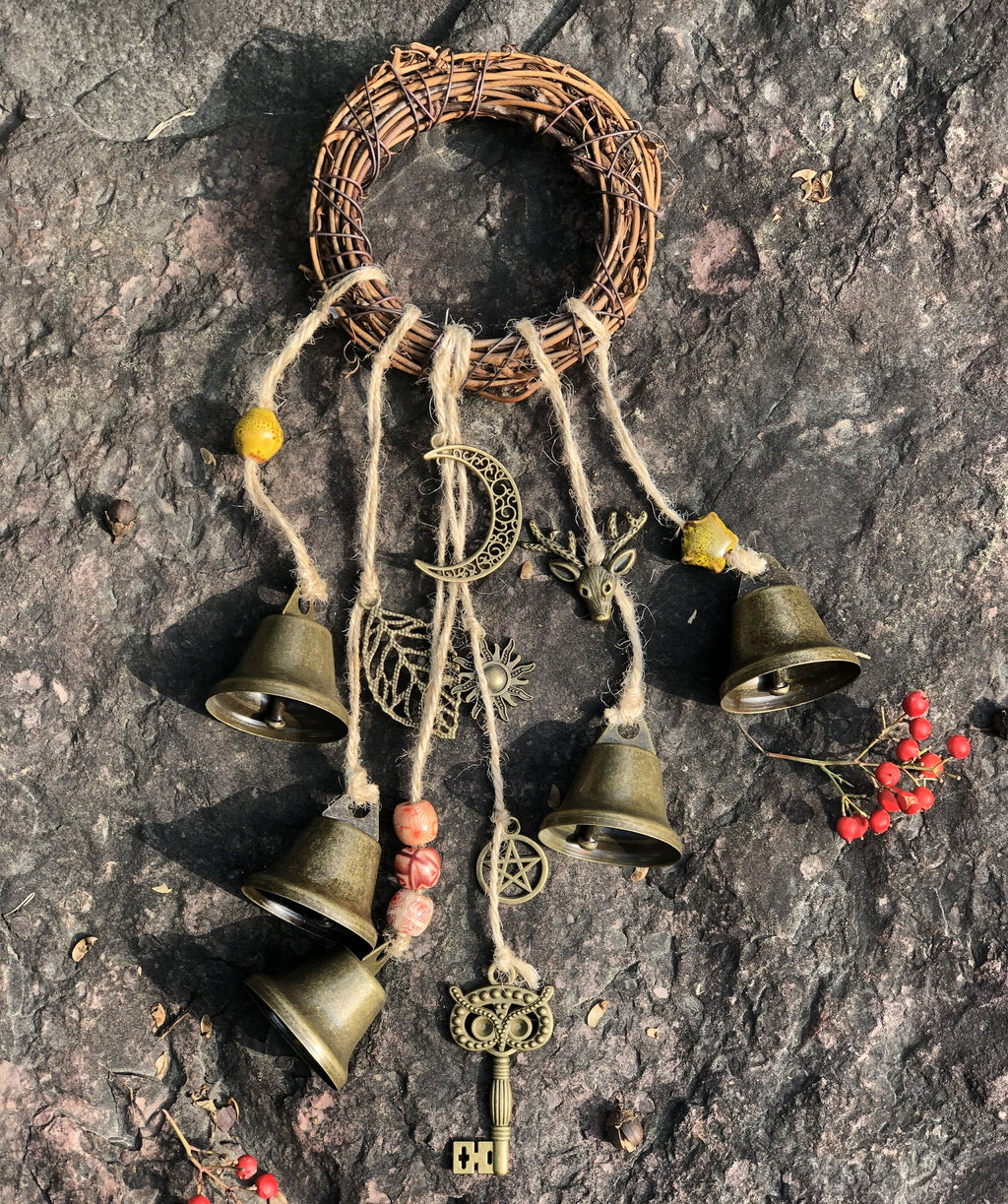 Kitchen Altar Decor, Rustic Bell, Witch Bells, Witchcraft Decor, Gifts for Home, Harmony Witch Bells, Kitchen Witch, Housewarming Gifts