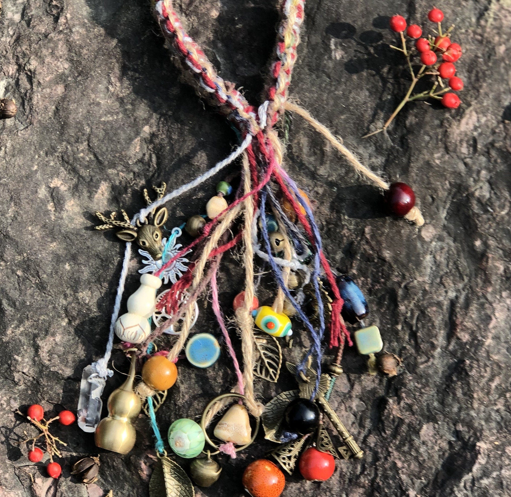 Hand-Woven Witch's Bells, Witch's Bells for Door Knob, Protection Bells for Your Rearview Mirror, Home Protection Bells, Housewarming Gifts