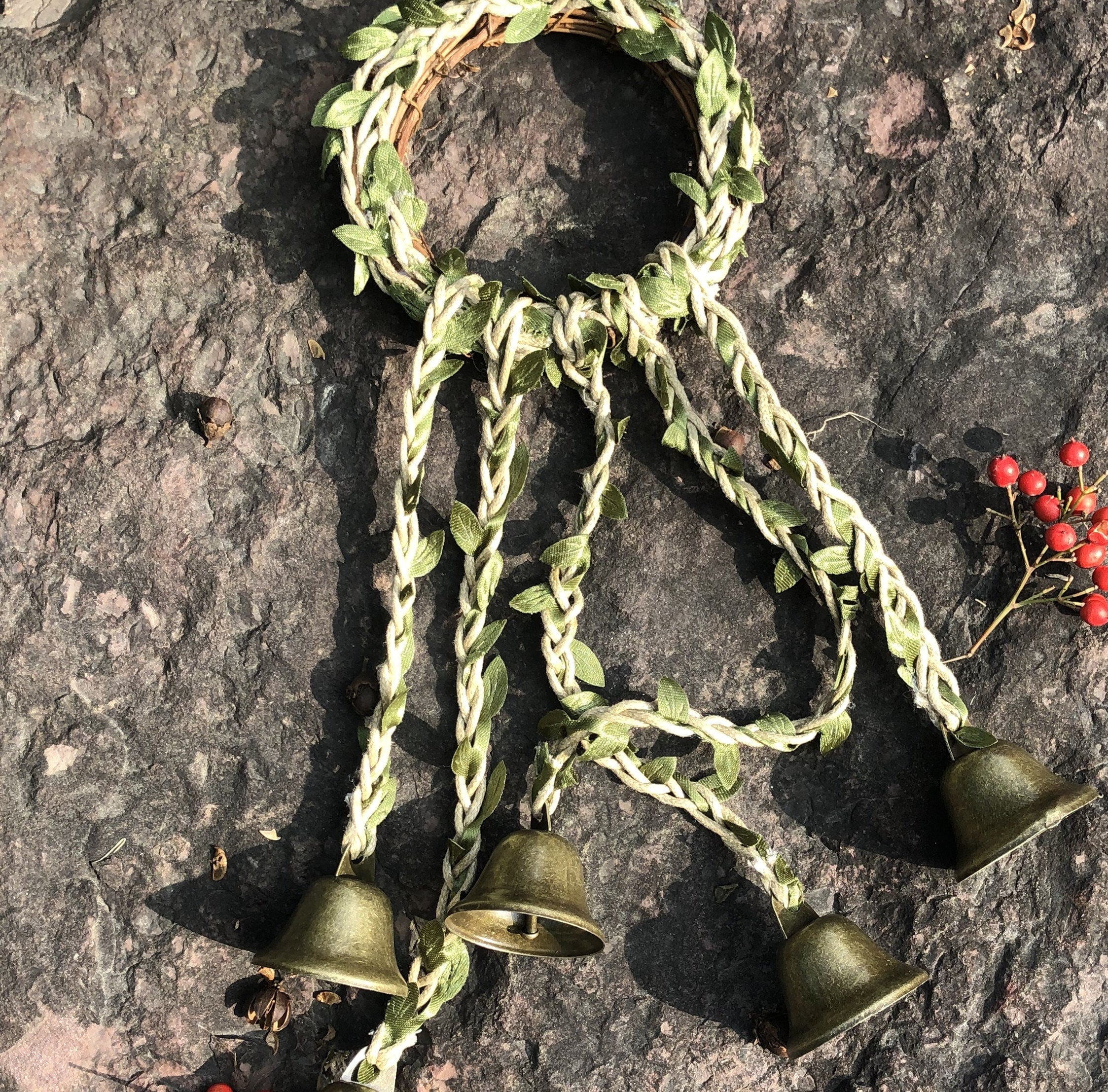 Hanging Witch's Bells, Spiritual Bells, Hanger Wiccan Wind Chimes, Doorknob Protection Brass  Bells, Hanging Bells, Altar Supplies