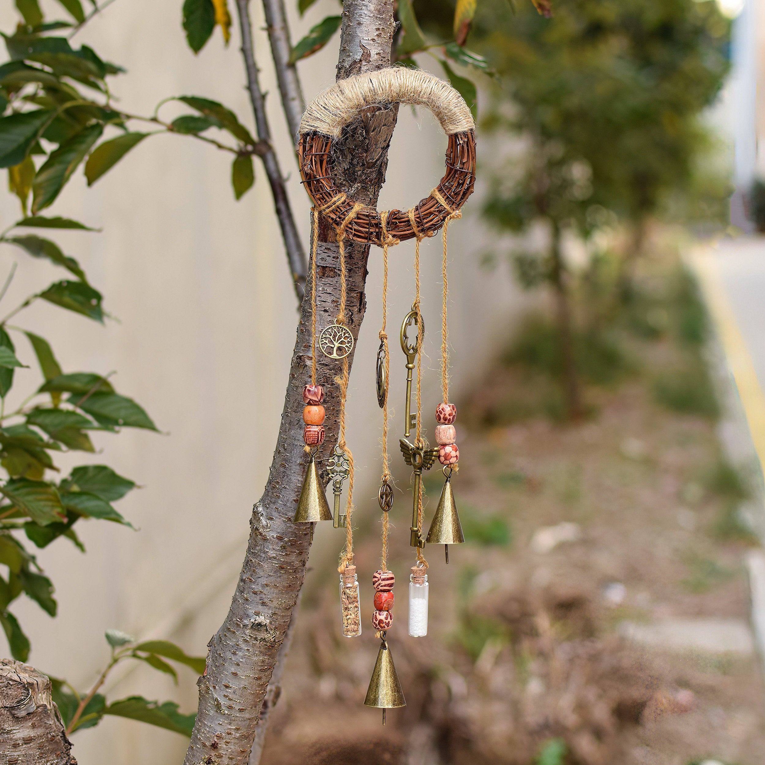 Witch Bells for Doorknob Hanger, Witchy Decor, Magic Bells, Door Hanger Bell, Home Protection Bells for Front Door Witchcraft Decor