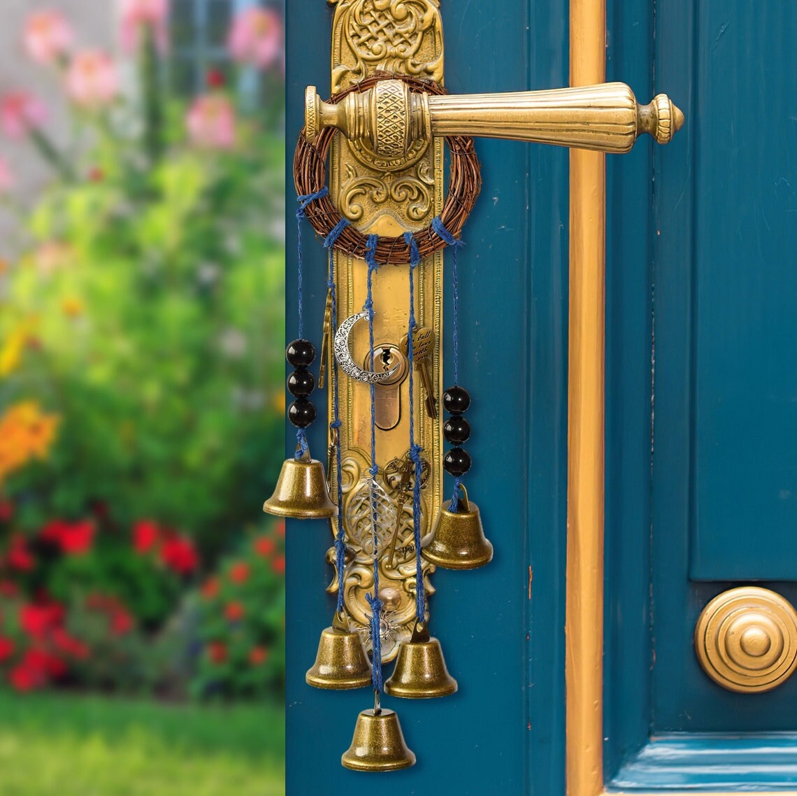 Front Door Hanging Bells, Witch Door Hanging with Protection Bells, Door on Bell, Home Protection Gift, Spirit Protection, Housewarming Gift