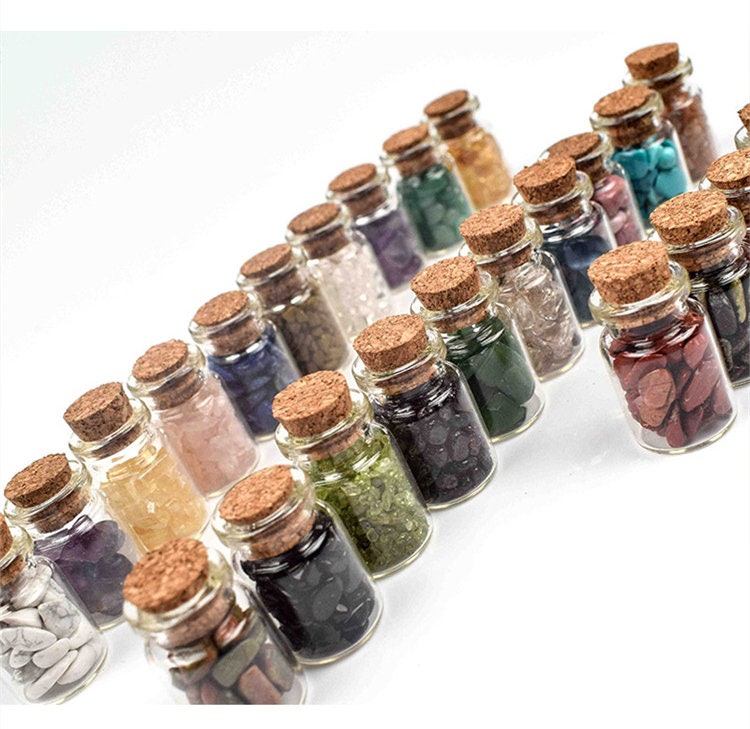 Bottle of Crystal Shards, Natural Crystal Chips, Wishing Jar, Fairy Jar, Healing Crystals, Spirituality, Chakra Crystals, Metaphysical Stone