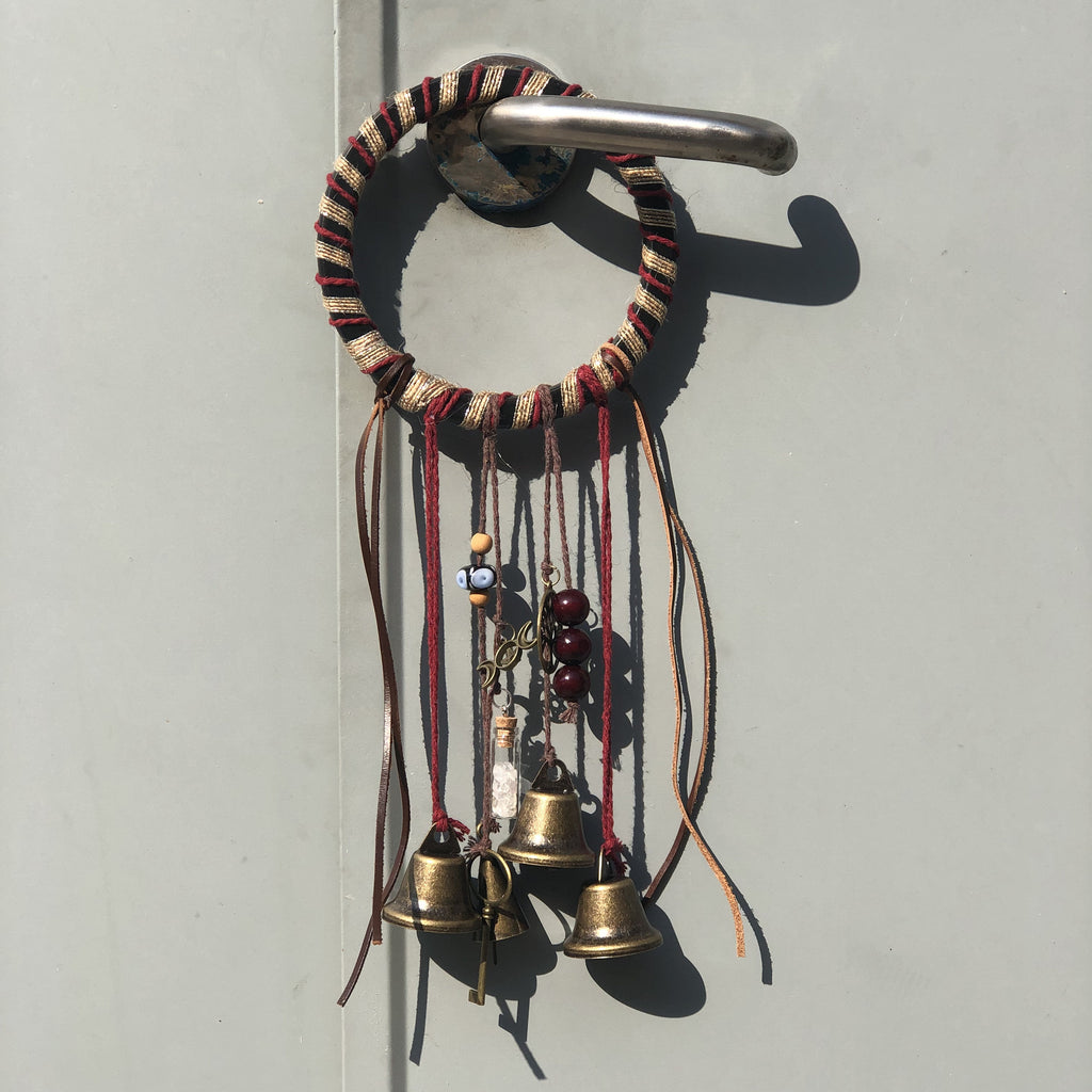 Bells for Hanging, Home Door Bells, Handmade Metal Wind Chime with Bells, Witch's Bell for Protection, Housewarming Gift, Christmas Ornament