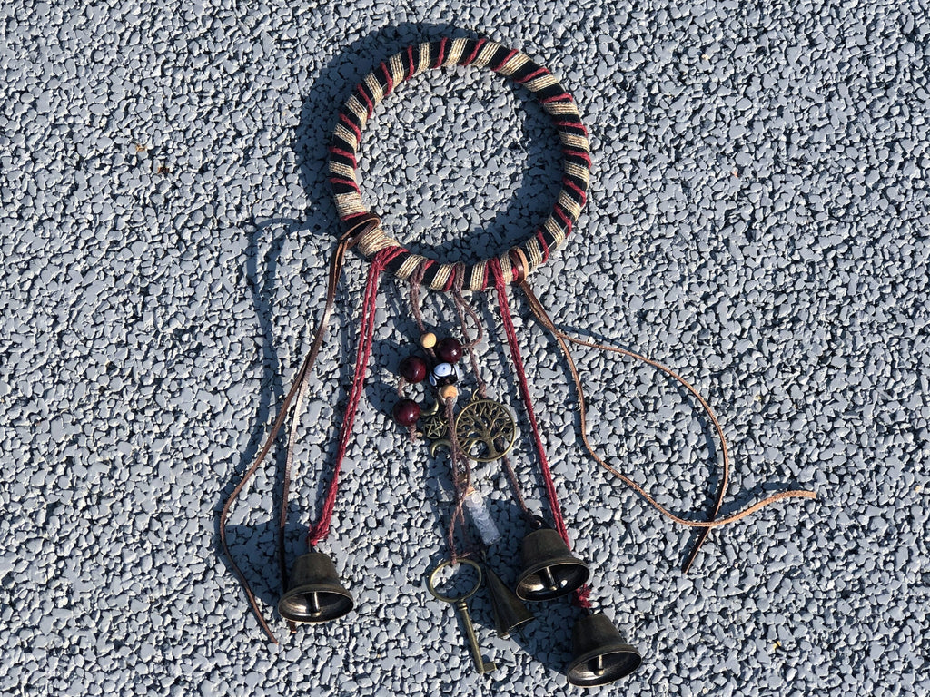 Bells for Hanging, Home Door Bells, Handmade Metal Wind Chime with Bells, Witch's Bell for Protection, Housewarming Gift, Christmas Ornament