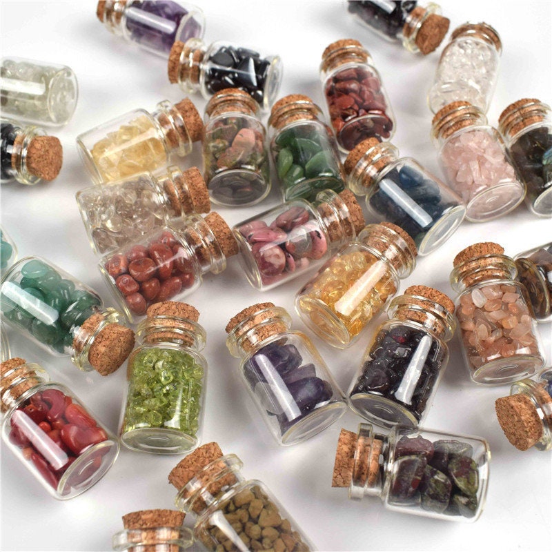 Bottle of Crystal Shards, Natural Crystal Chips, Wishing Jar, Fairy Jar, Healing Crystals, Spirituality, Chakra Crystals, Metaphysical Stone