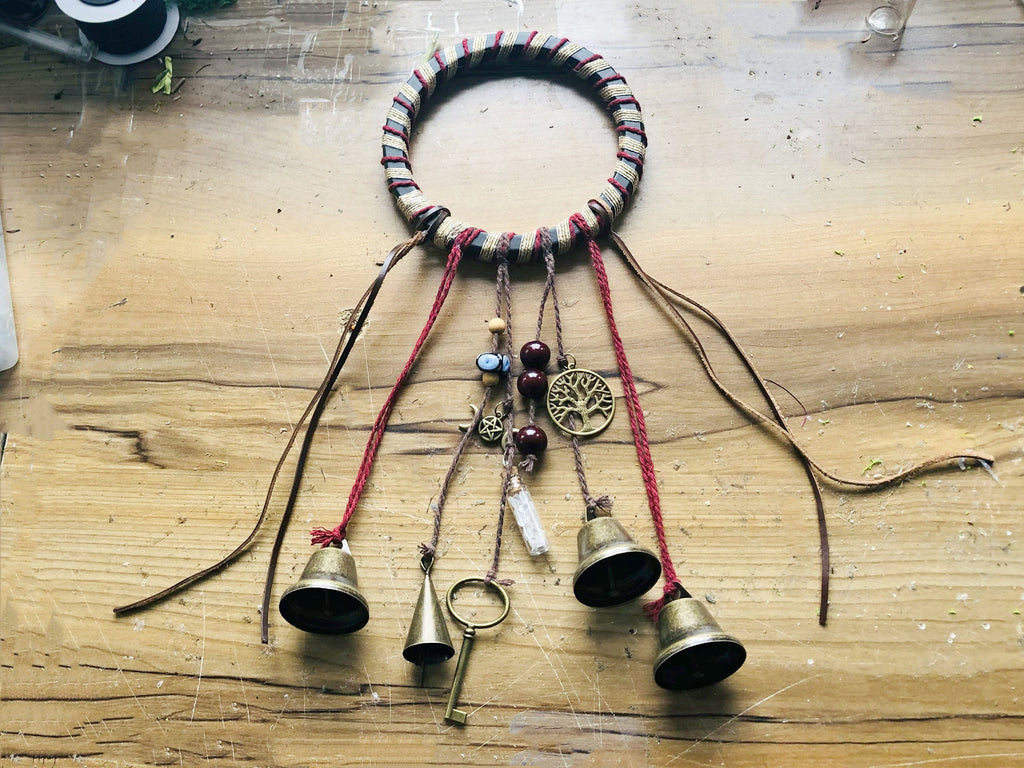 Bells for Hanging, Home Door Bells, Handmade Metal Wind Chime with Bells, Witch's Bell for Protection, Housewarming Gift, Christmas Ornament