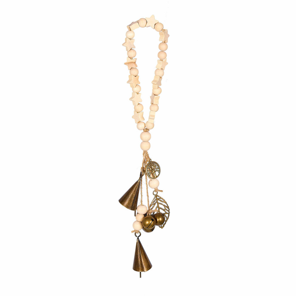 Log Beads Witches Charm Bells, Witch Bells for Door Protection, Clears Negativity and Attracts Positive Energy, Door Hangers