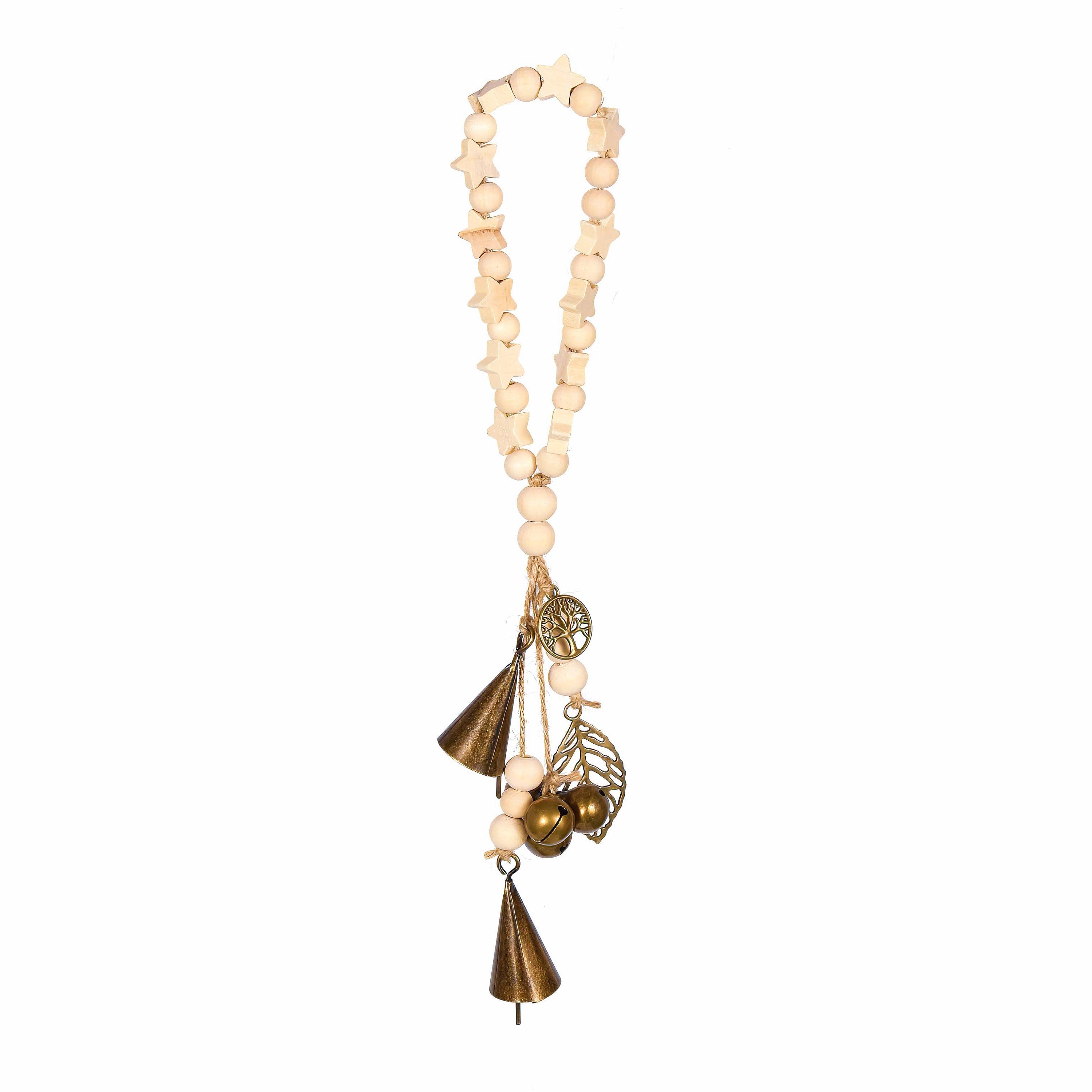 Log Beads Witches Charm Bells, Witch Bells for Door Protection, Clears Negativity and Attracts Positive Energy, Door Hangers