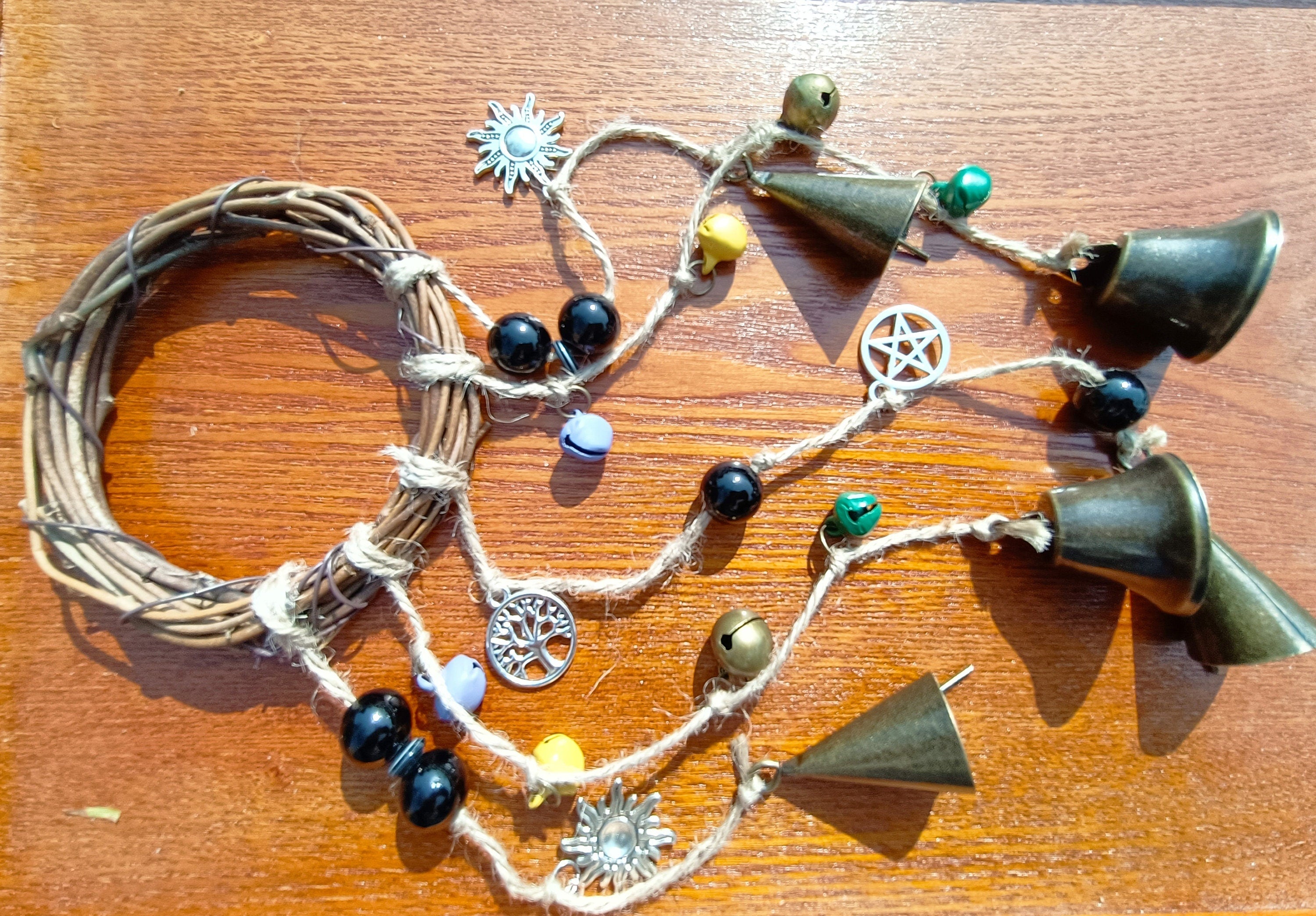 Witch Bells for Door Protection, Witch Bells Wreathes, Door Protection Charm, Wicca Decor, Magic Witchcraft Supplies