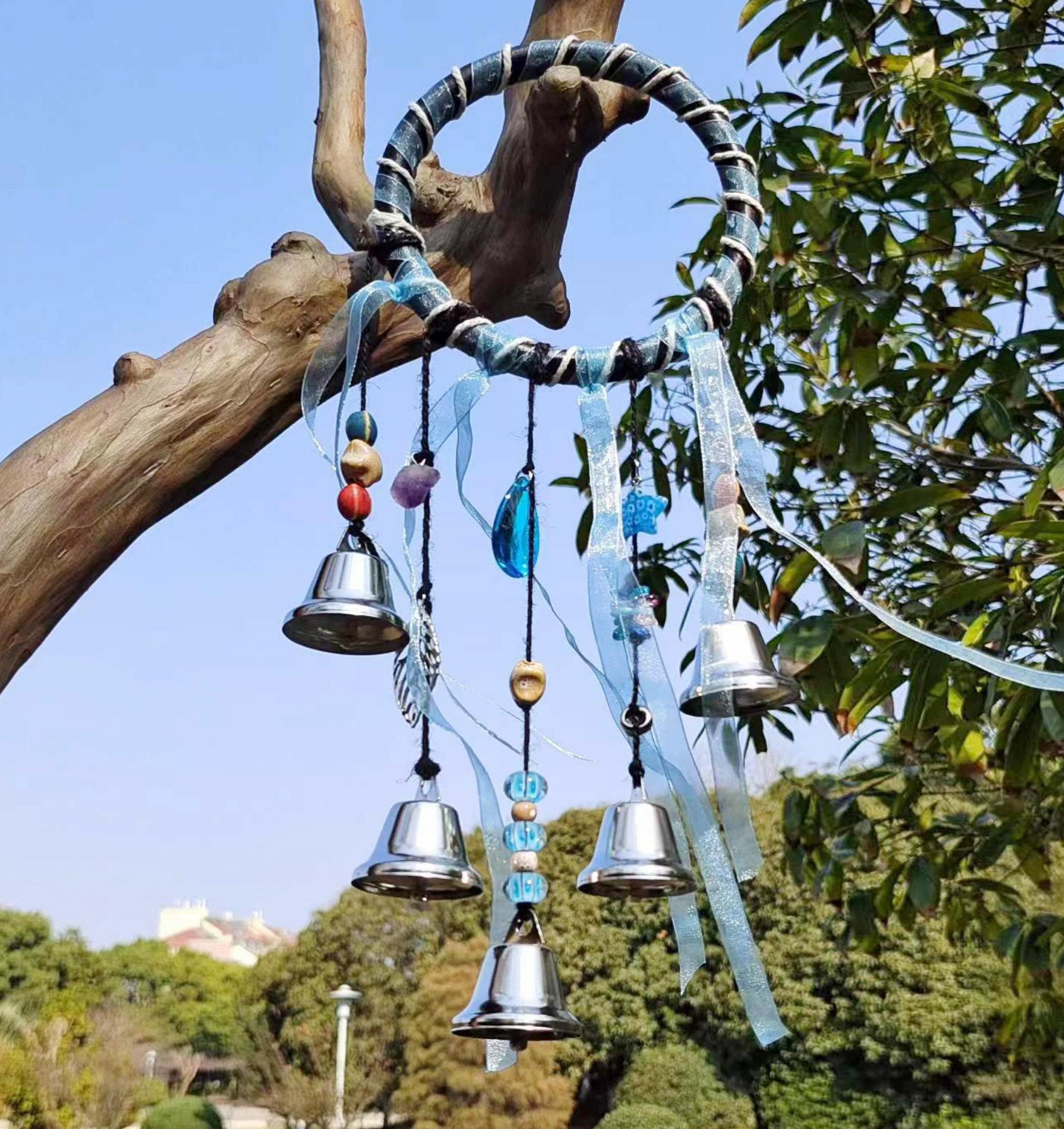 Witch Bells and Wind Chime, Hanging Witch Bells for door, Handmade Witch Bells, Wind Chime for outdoor, Garden Gifts