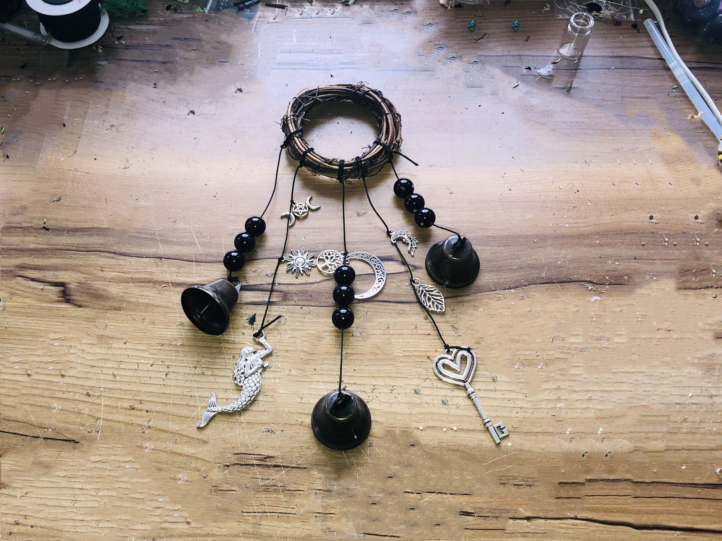 Front Door Protection Bells, Handmade Wicca Witch Bells, Witchy Things, Witch Bell, Witchcraft Supplies Housewarming Gifts, New Home Decor