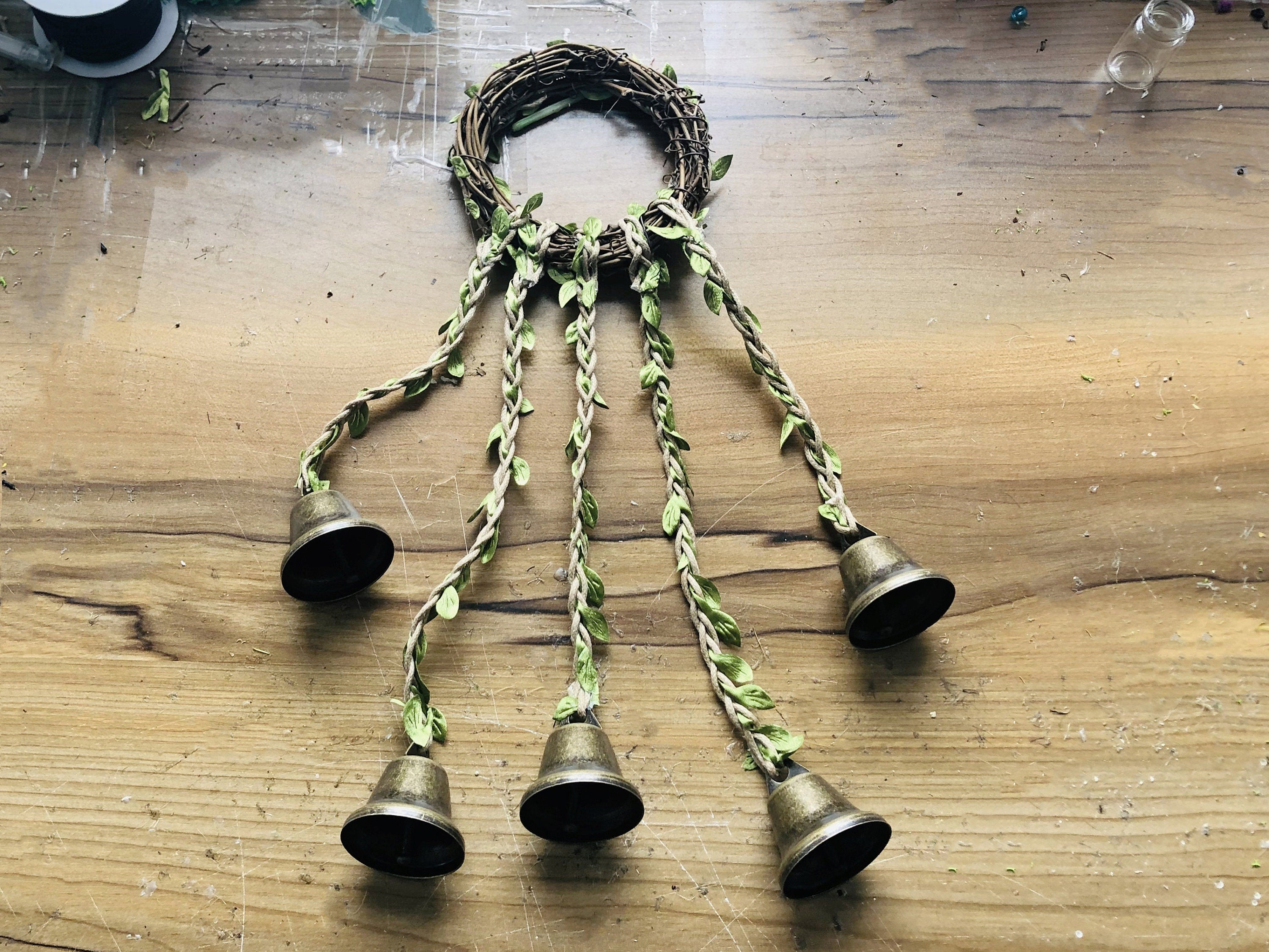 Hanging Witch's Bells, Spiritual Bells, Hanger Wiccan Wind Chimes,