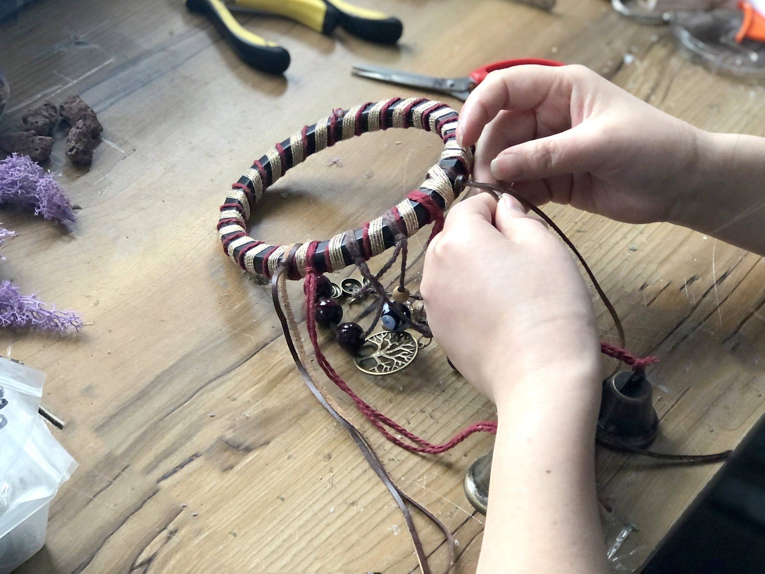 Bells for Hanging, Home Door Bells, Handmade Metal Wind Chime with Bells, Witch's Bell for Protection, Housewarming Gift, Christmas Ornament