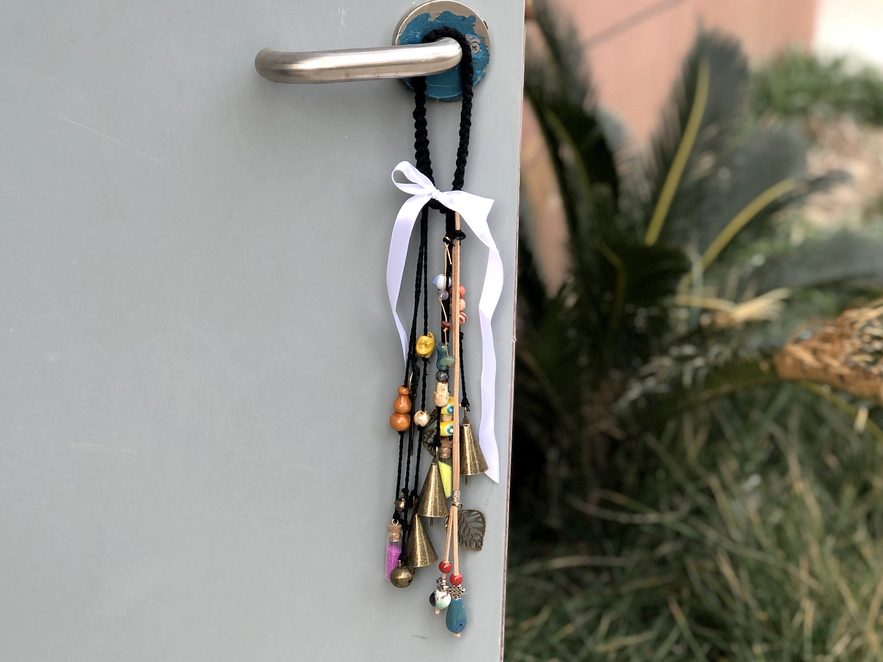 Witch Bells Protection Door Hangers, Witchy Decor for Home, Hanging Magic Tiny Bottle with Sands Wind Chimes Witchcraft Decorations