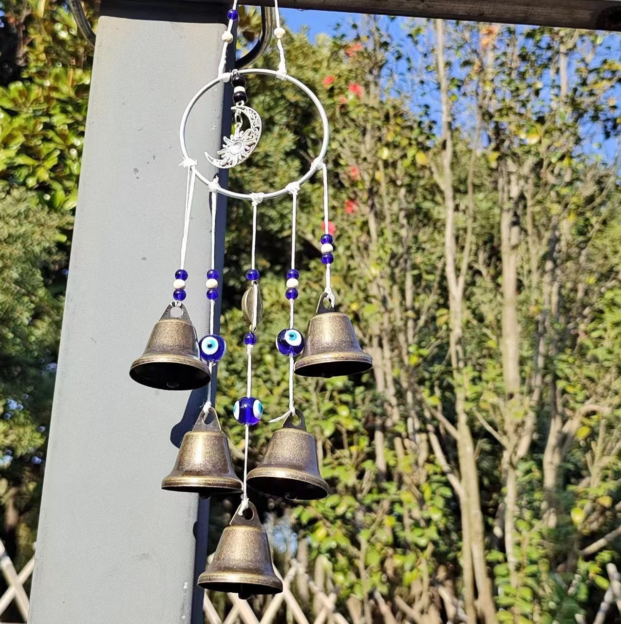 Wreath Witch Bells, Hanging Bell for Temple, Hanging Bells for Door, Witch Bells, Witchy Decor Wall Art, Dream Catcher