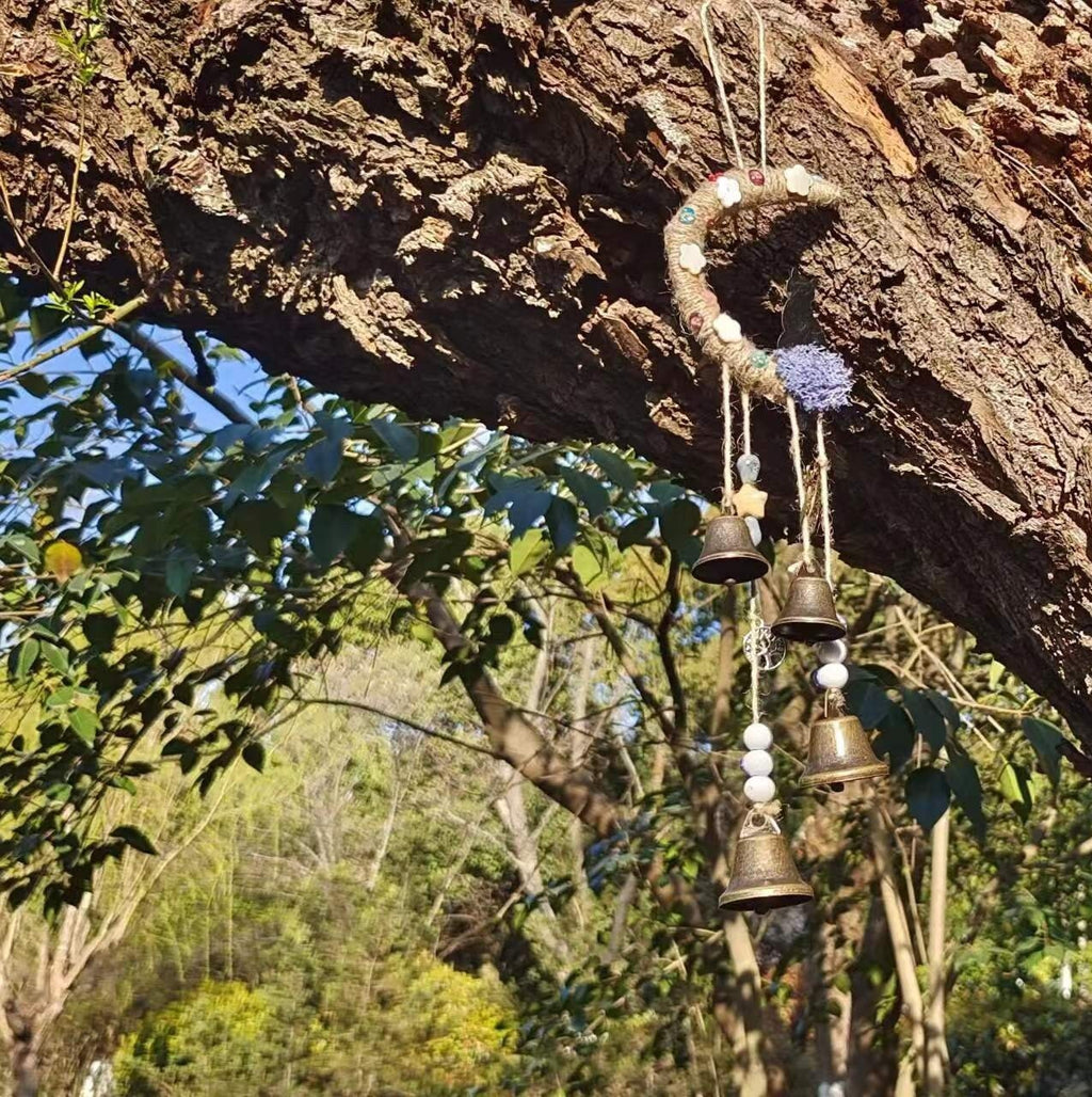 Witch Bells, Witch Bells for Gardening, Witch Bells -One Little Cat Sitting on The Moon, Witch Bells for Door Knob, Hanging Bells
