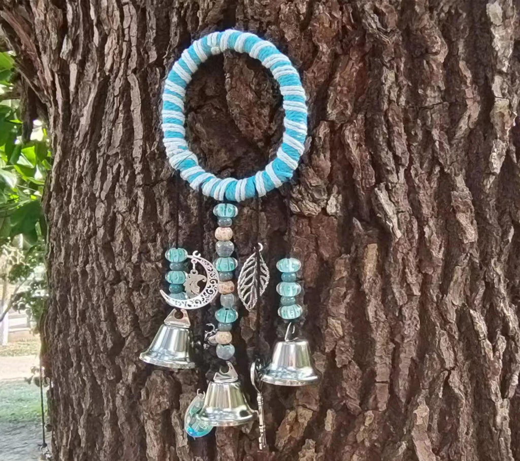 Blue Witch Bell, Witch Bells for Door Protections, Witch Bells for Door Hanging, Wreath Wind Chimes, Door Hanger, Mother Day's Gift .