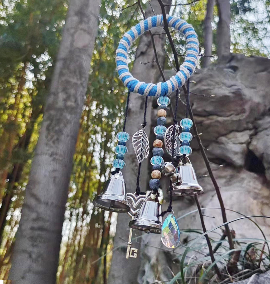 Blue Witch Bell, Witch Bells for Door Protections, Witch Bells for Door Hanging, Wreath Wind Chimes, Door Hanger, Mother Day's Gift .