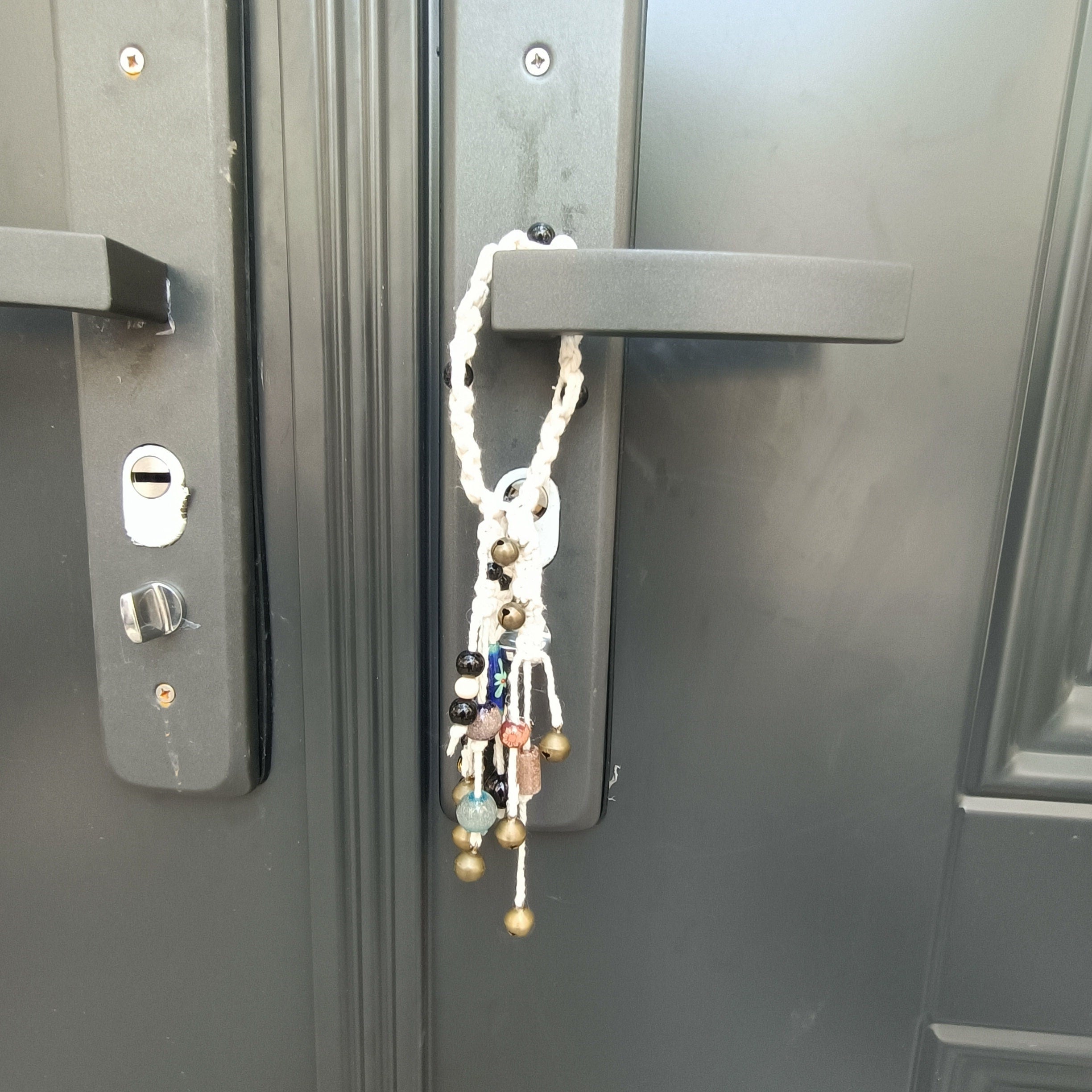 Braided Wind Chime Brass Bells, Witch Bells for Protection Home, Hanging Bells for Door Knob, Witchy Decor Kitchen