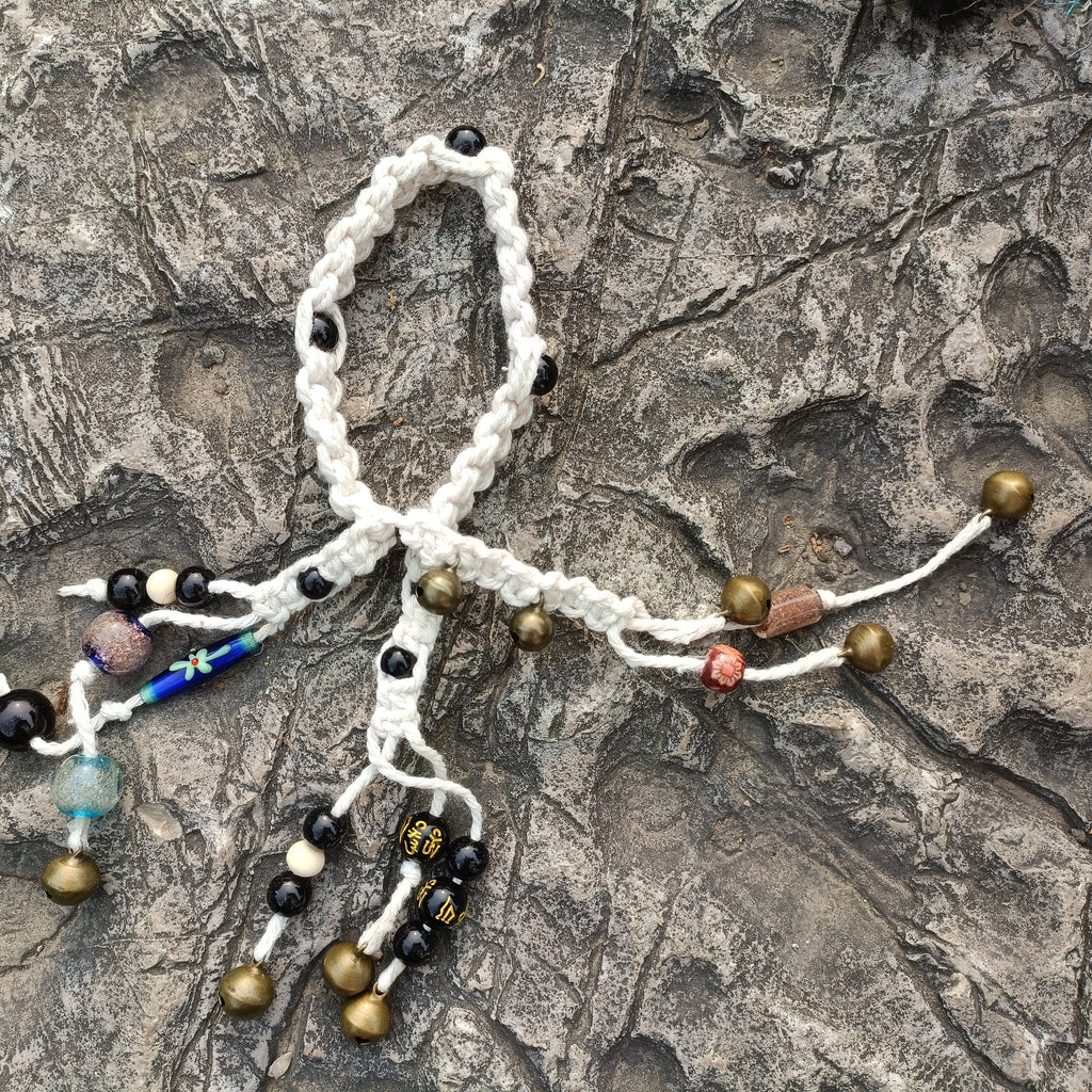 Braided Wind Chime Brass Bells, Witch Bells for Protection Home, Hanging Bells for Door Knob, Witchy Decor Kitchen