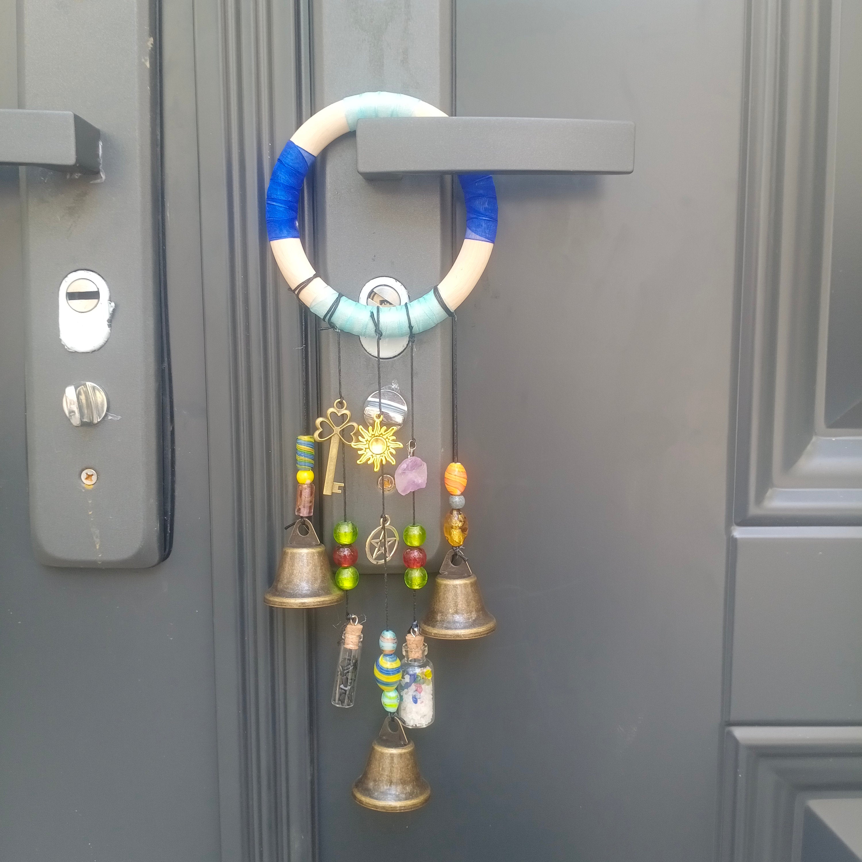 Witch Bells for Door Protection, Vintage Bells, Hanging Bells for Door Protection, Witch Bells Wind Chime, Witchy Decor Bedroom, Wicca Gifts