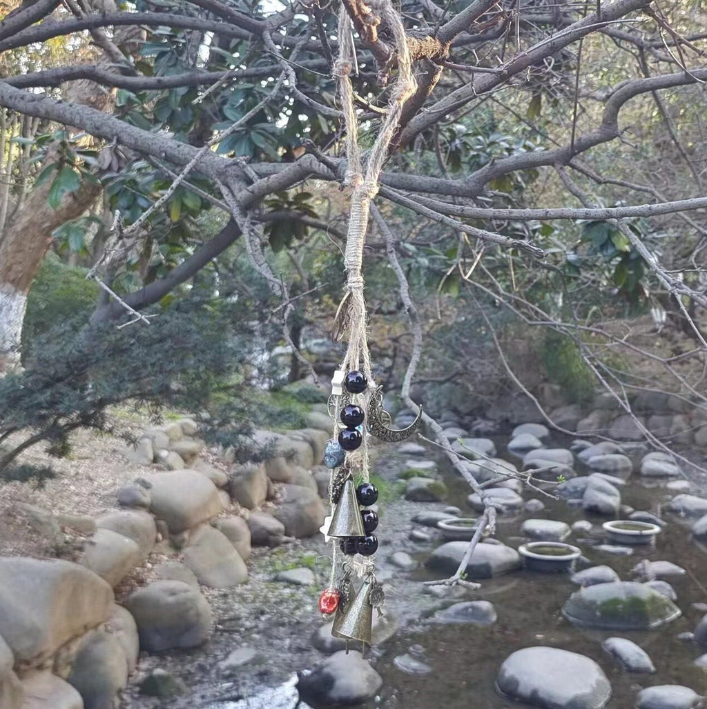 Handmade Hanging Bells for Wreath |Hanging Bells for Door Protection | Witches Bells | Hanging Bells on the Rope |Witchy Gifts Decor