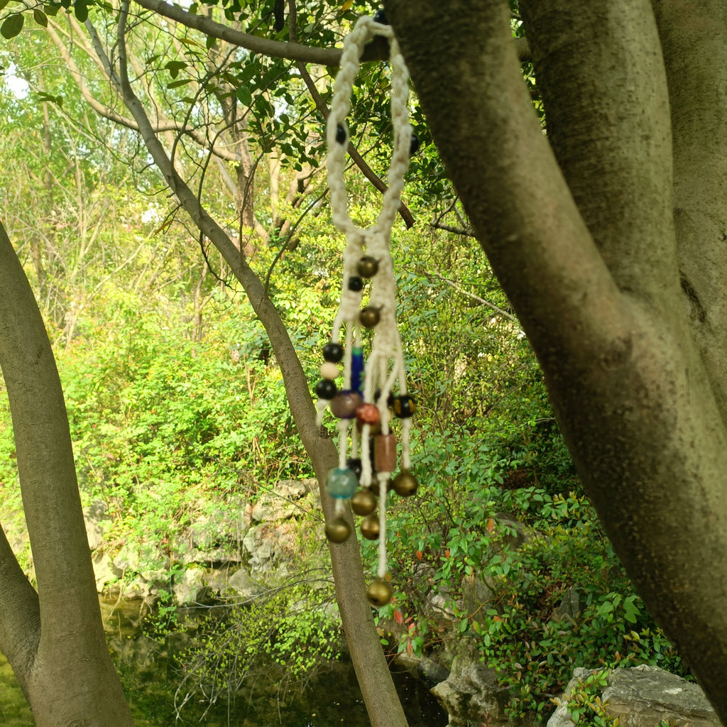 Braided Wind Chime Brass Bells, Witch Bells for Protection Home, Hanging Bells for Door Knob, Witchy Decor Kitchen
