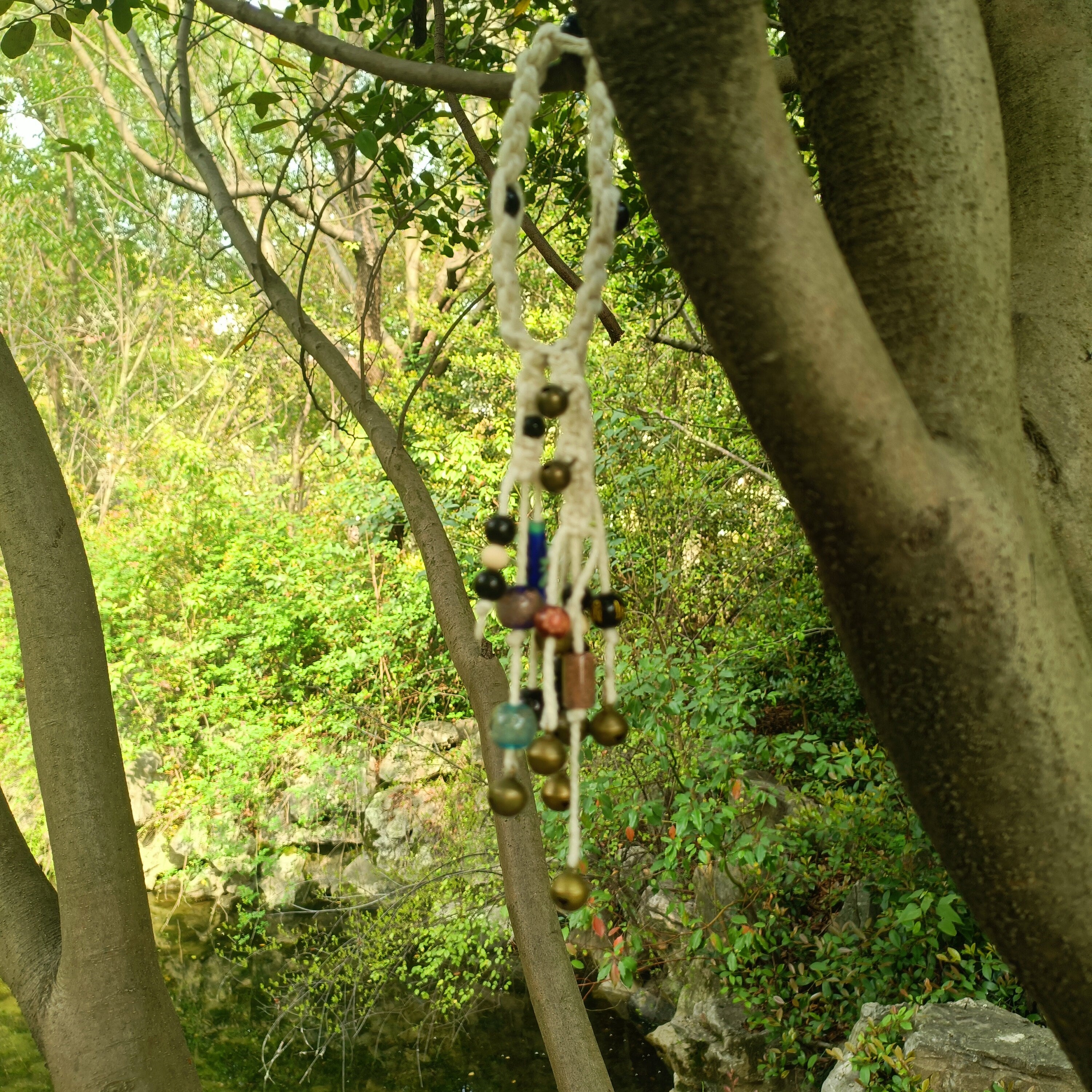 Braided Wind Chime Brass Bells, Witch Bells for Protection Home, Hanging Bells for Door Knob, Witchy Decor Kitchen