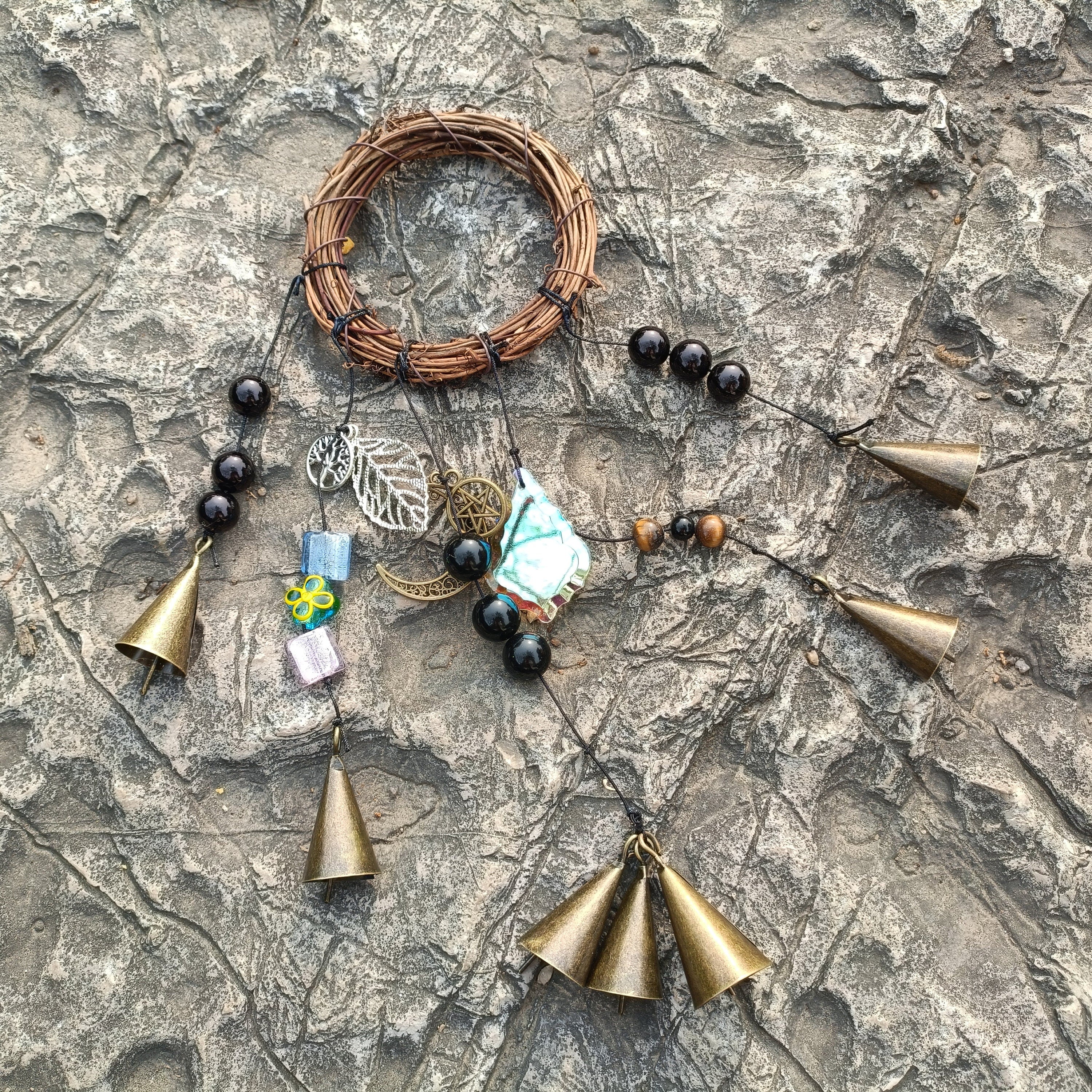 Hanging Bells for Door Protection, Handmade Witch Bells, Witchy Decor