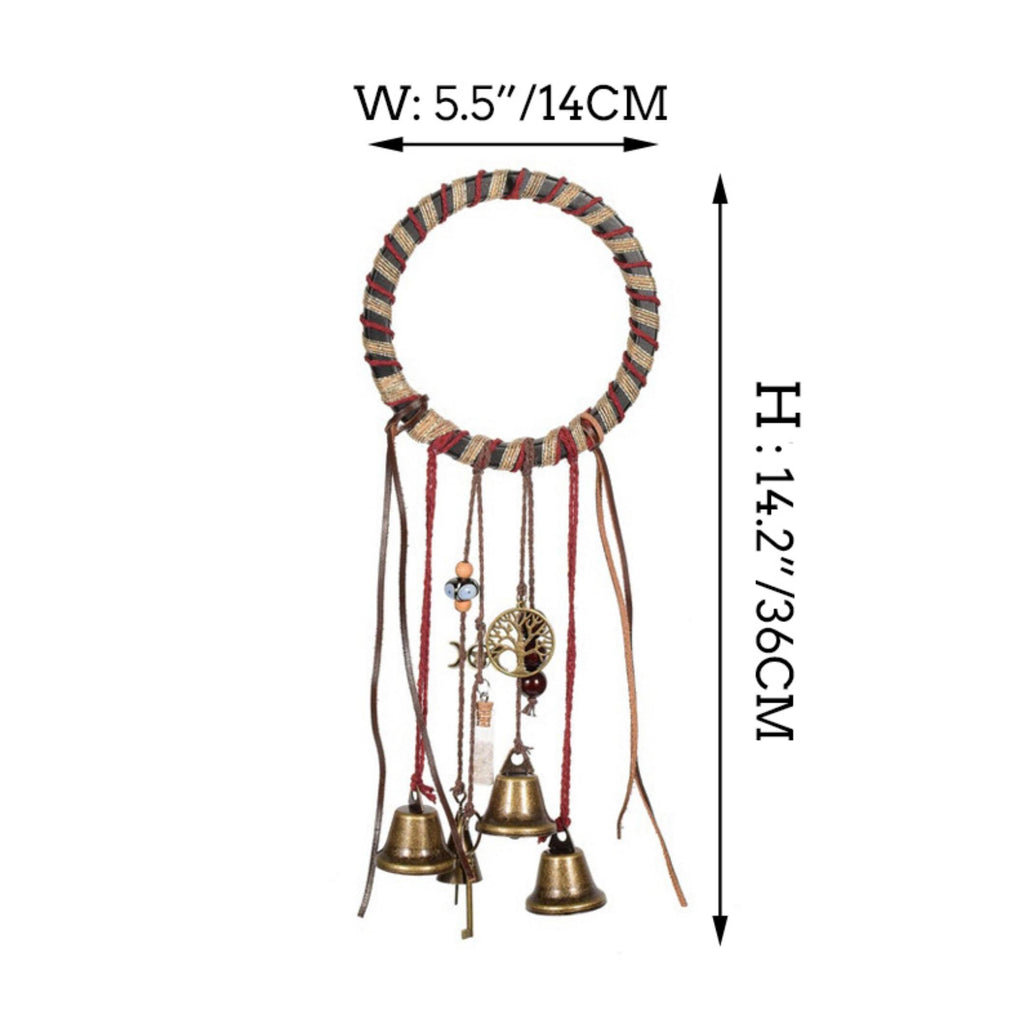 Bells for Hanging, Home Door Bells, Handmade Metal Wind Chime with Bells, Witch's Bell for Protection, Housewarming Gift, Christmas Ornament